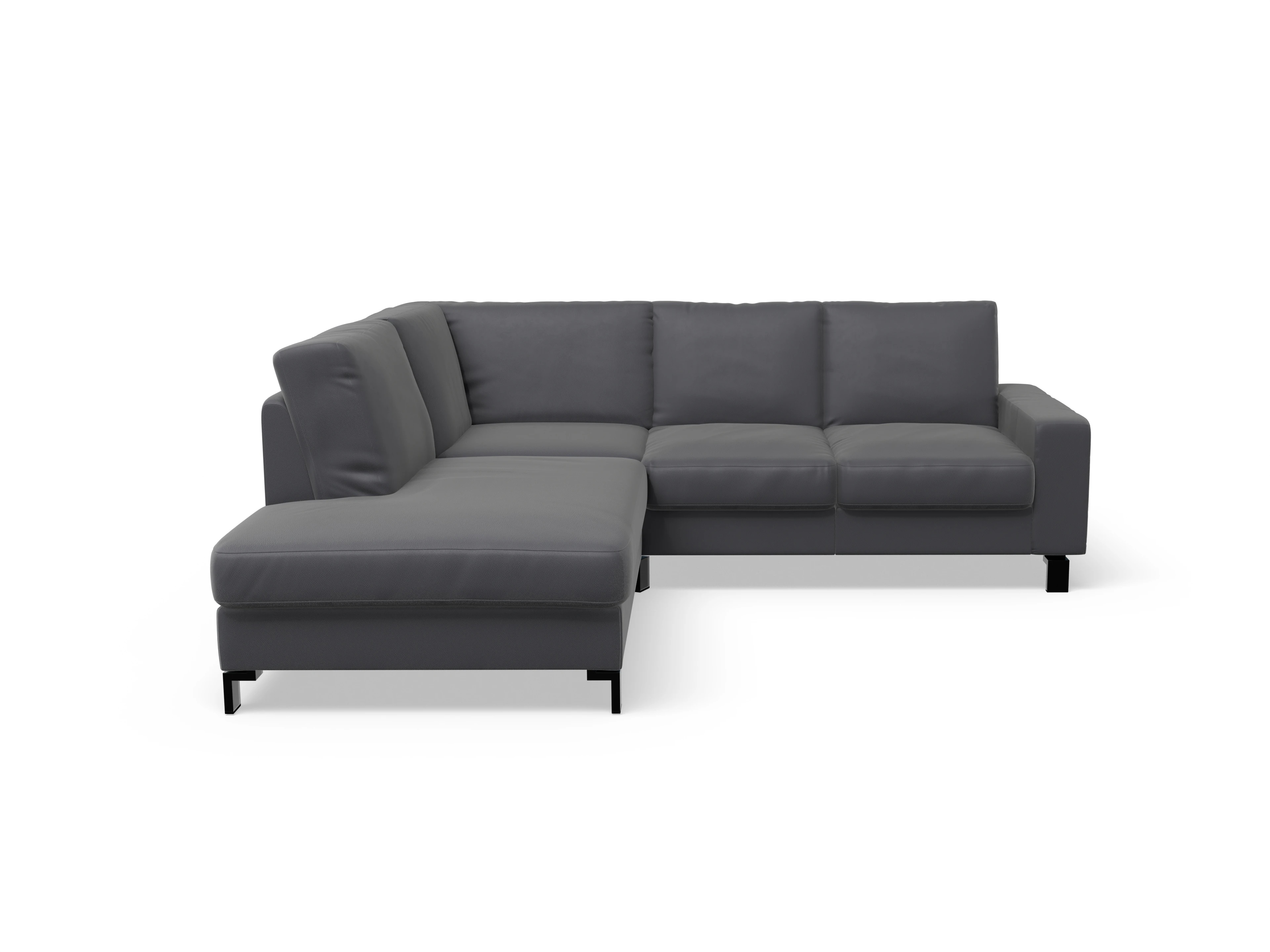 Ansicht des Produktes Casco 2.0 Ecksofa links Abschluss offen in Leder Grau