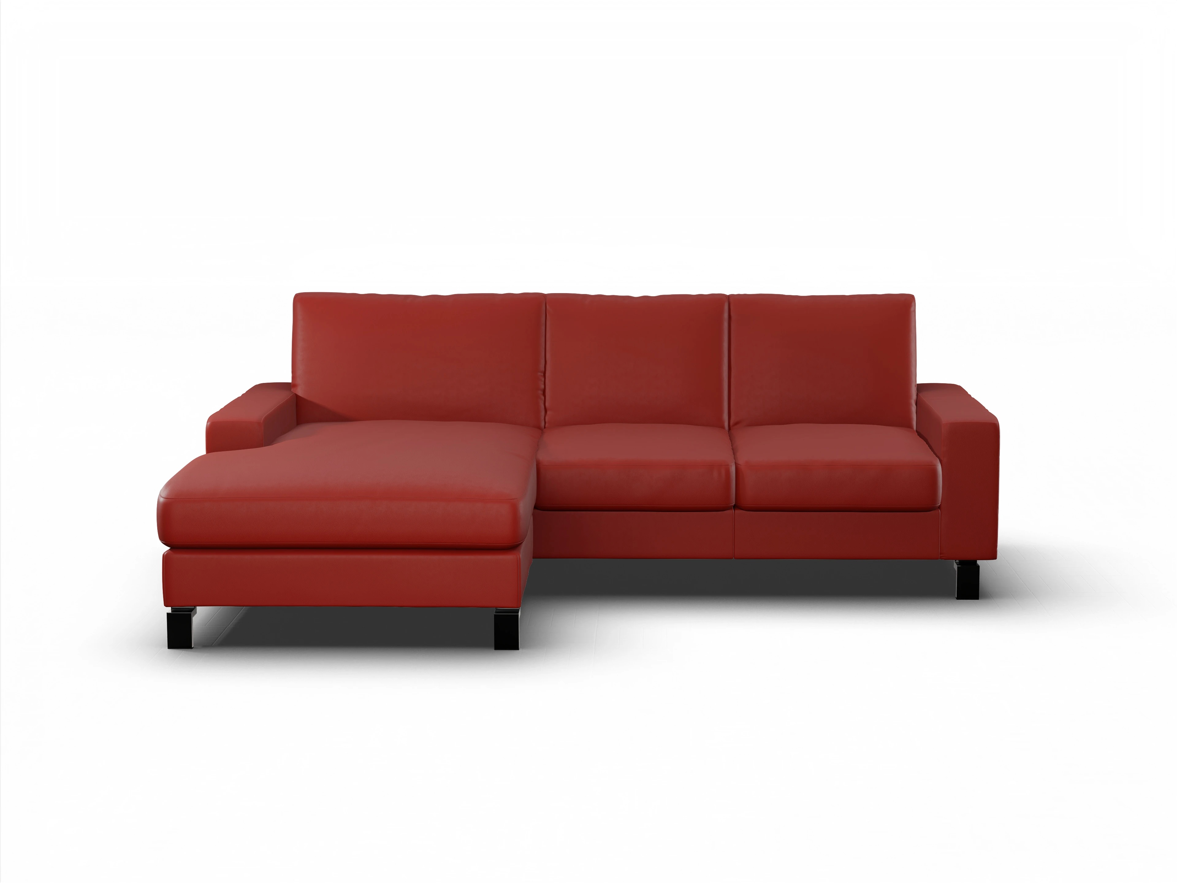 Ansicht des Produktes Casco 2.0 Ecksofa links Abschluss offen in Leder Rot