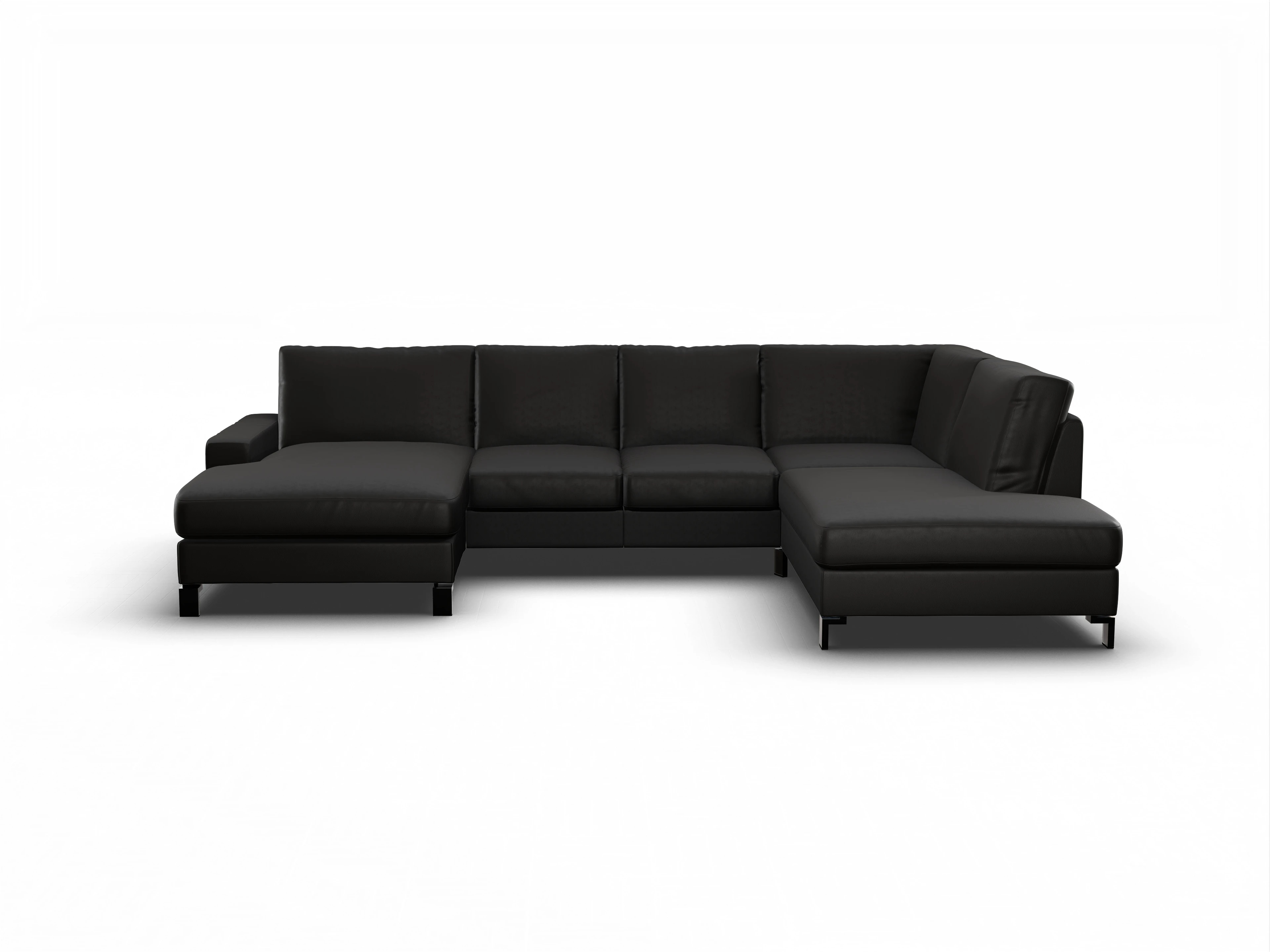 Ansicht des Produktes Casco 2.0 Wohnlandschaft offen beidseitig in Leder Grau