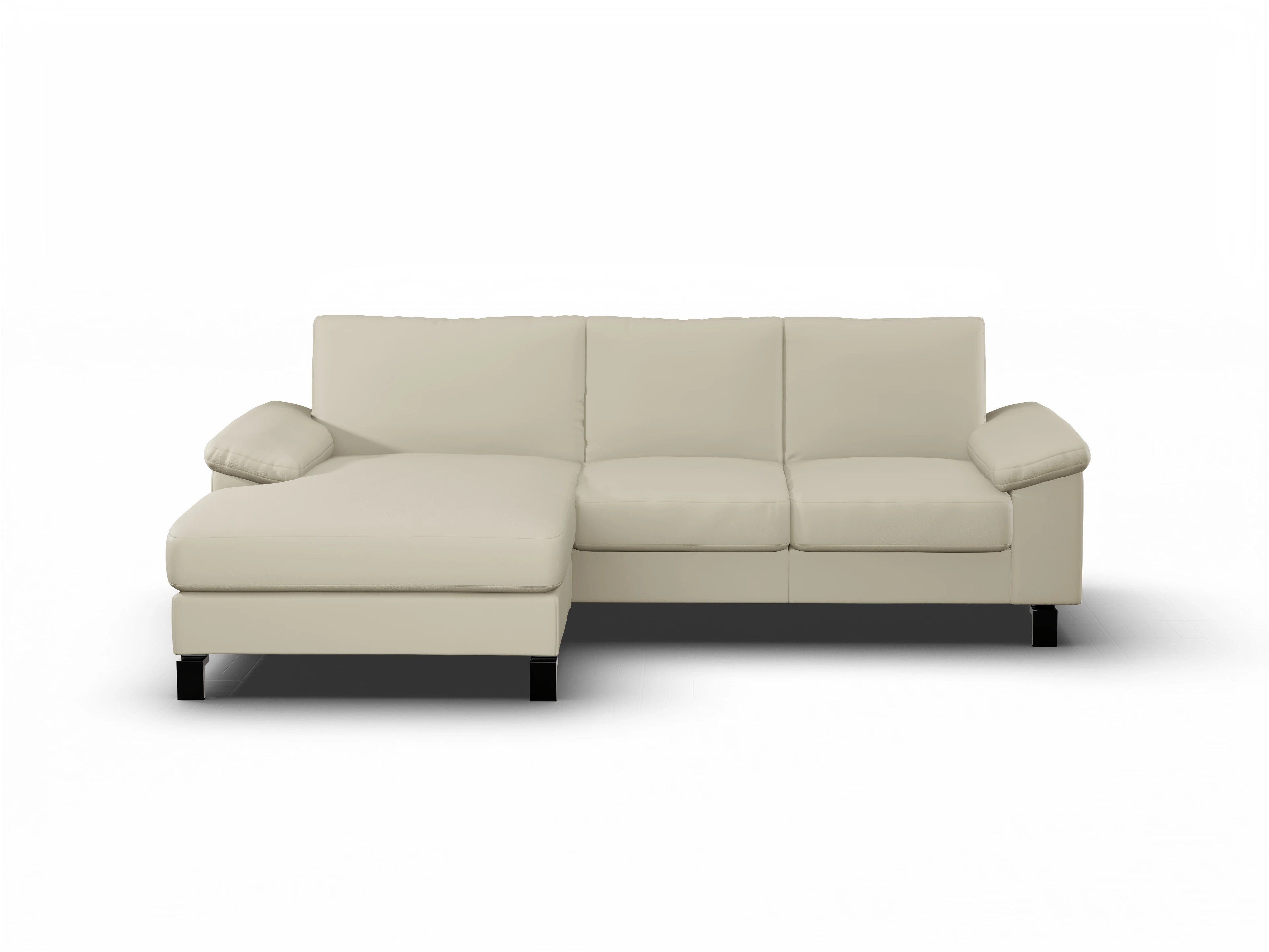 Ansicht des Produktes Casco 2.0 Ecksofa links Abschluss offen in Leder Beige