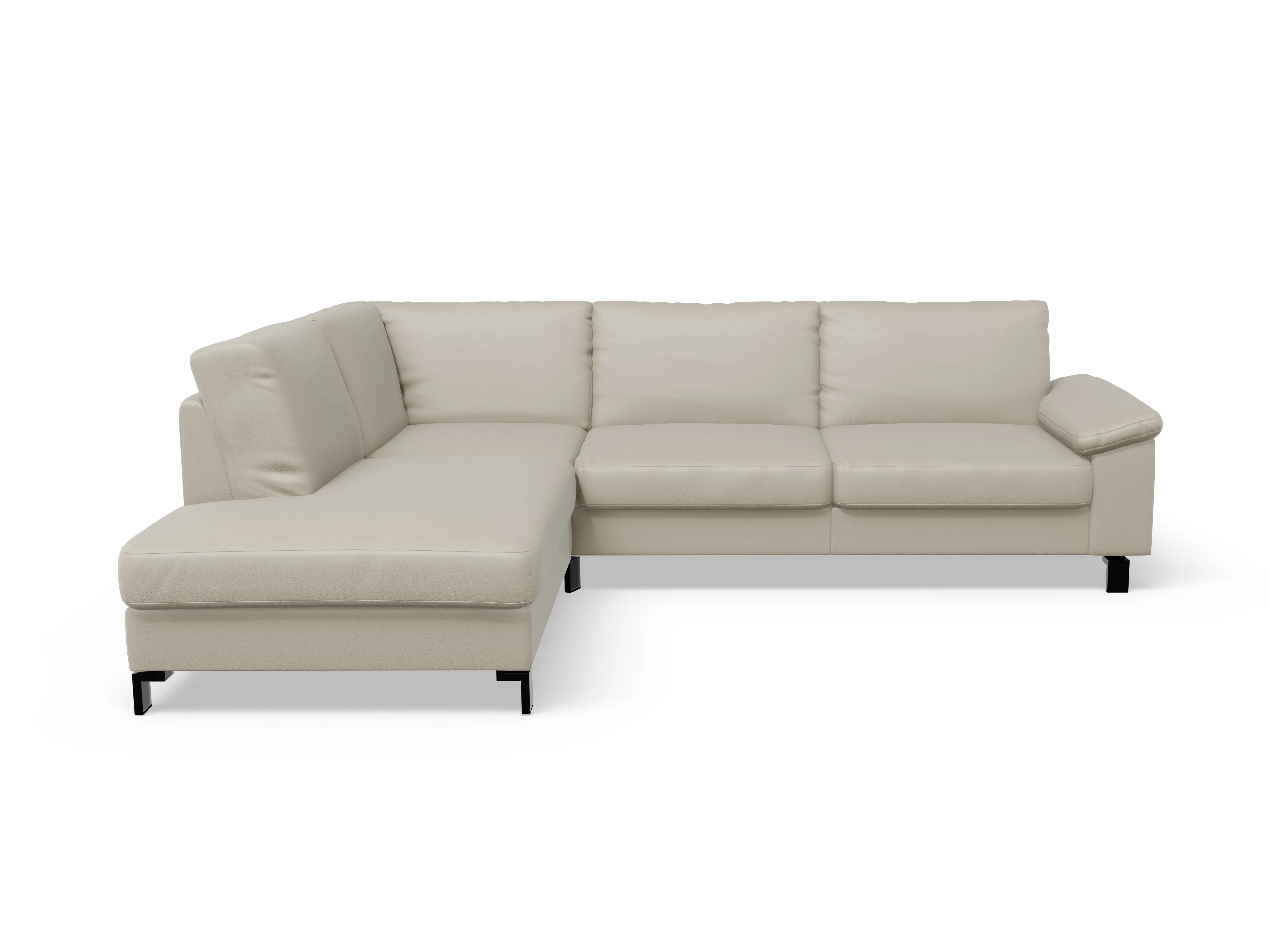 Ansicht des Produktes Casco 2.0 Ecksofa links Abschluss offen in Leder Beige