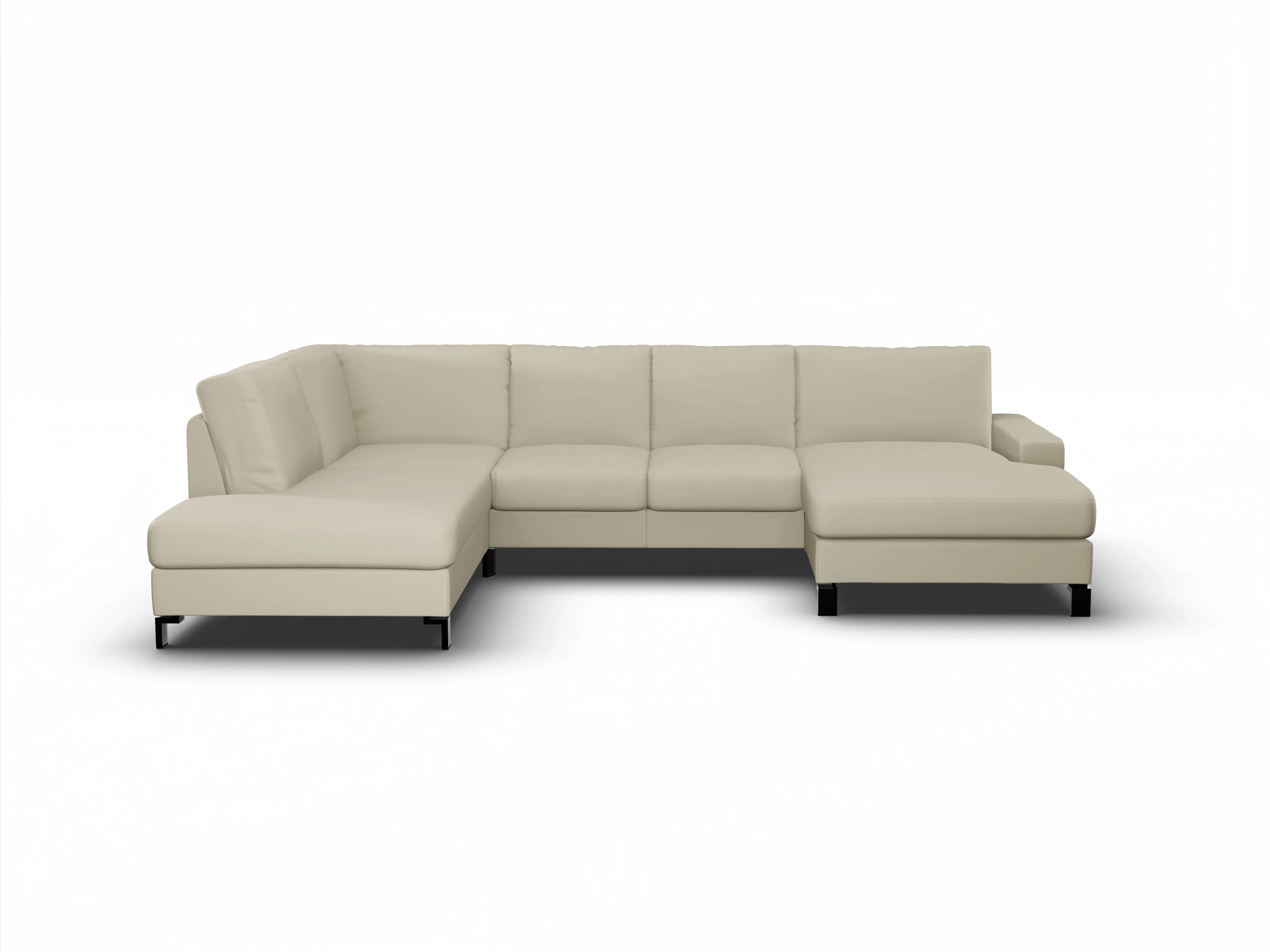 Ansicht des Produktes Casco 2.0 Wohnlandschaft offen beidseitig in Leder Beige