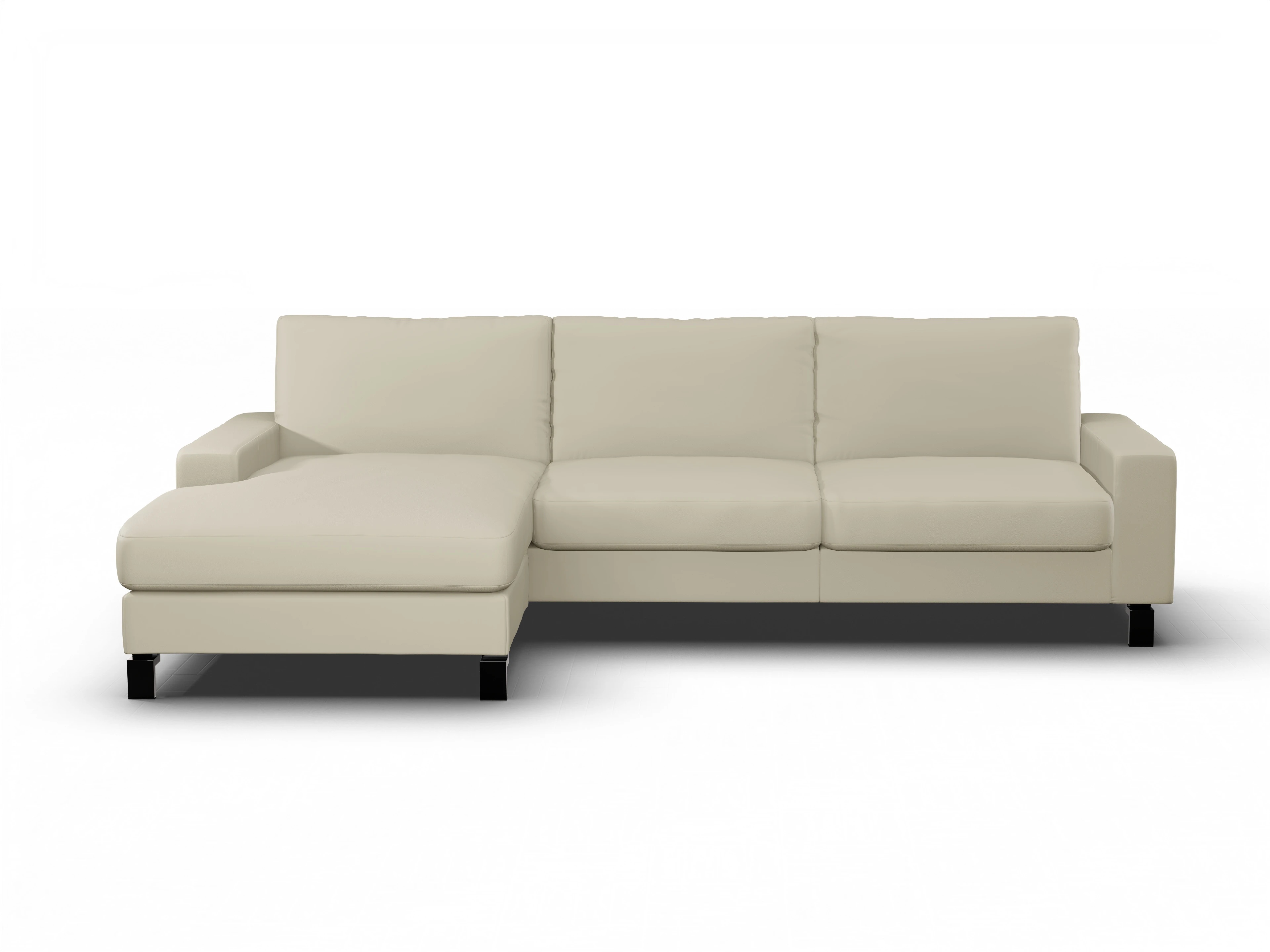 Ansicht des Produktes Casco 2.0 Ecksofa links Abschluss offen in Leder Beige