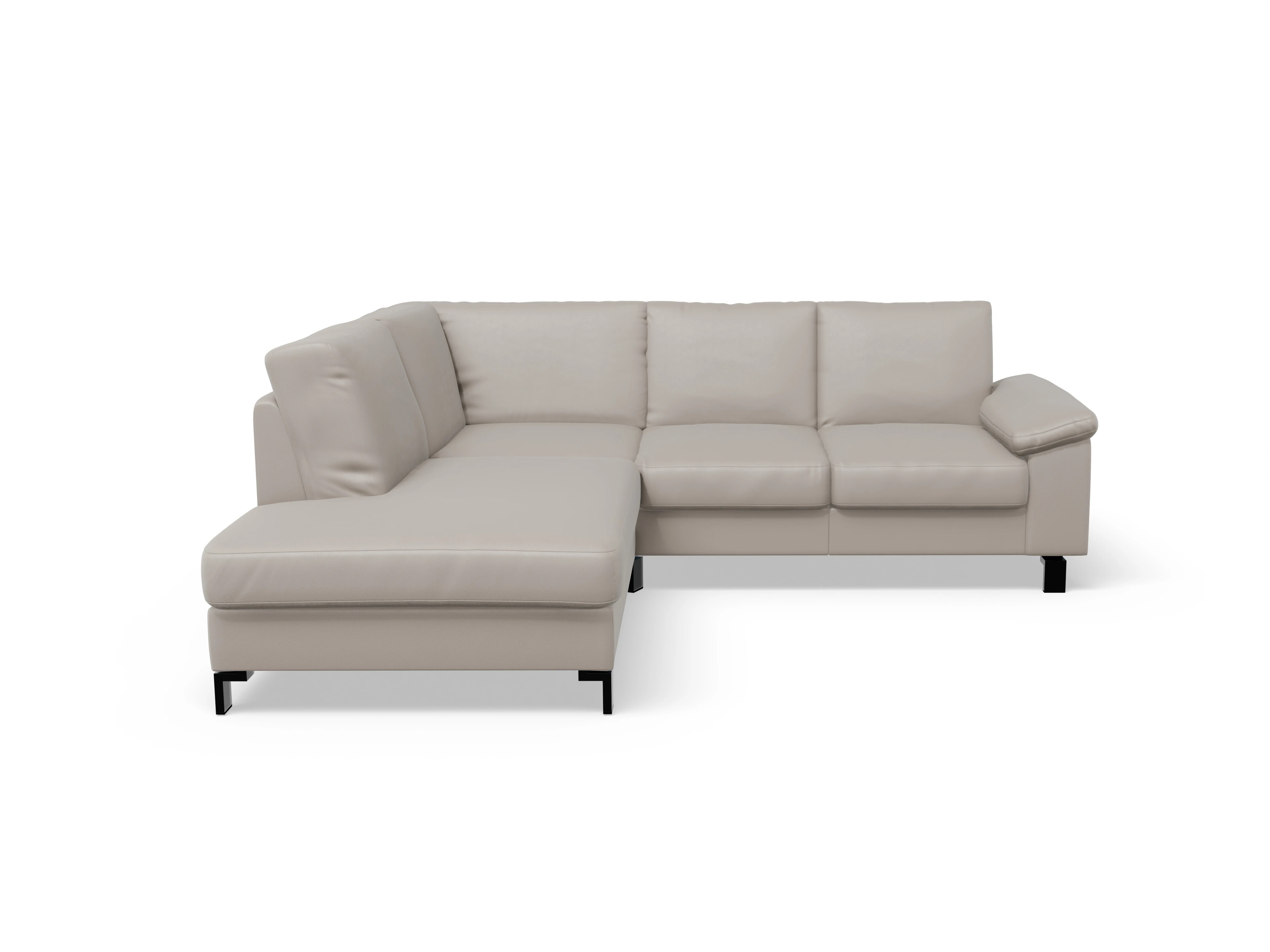 Ansicht des Produktes Casco 2.0 Ecksofa links Abschluss offen in Leder Braun
