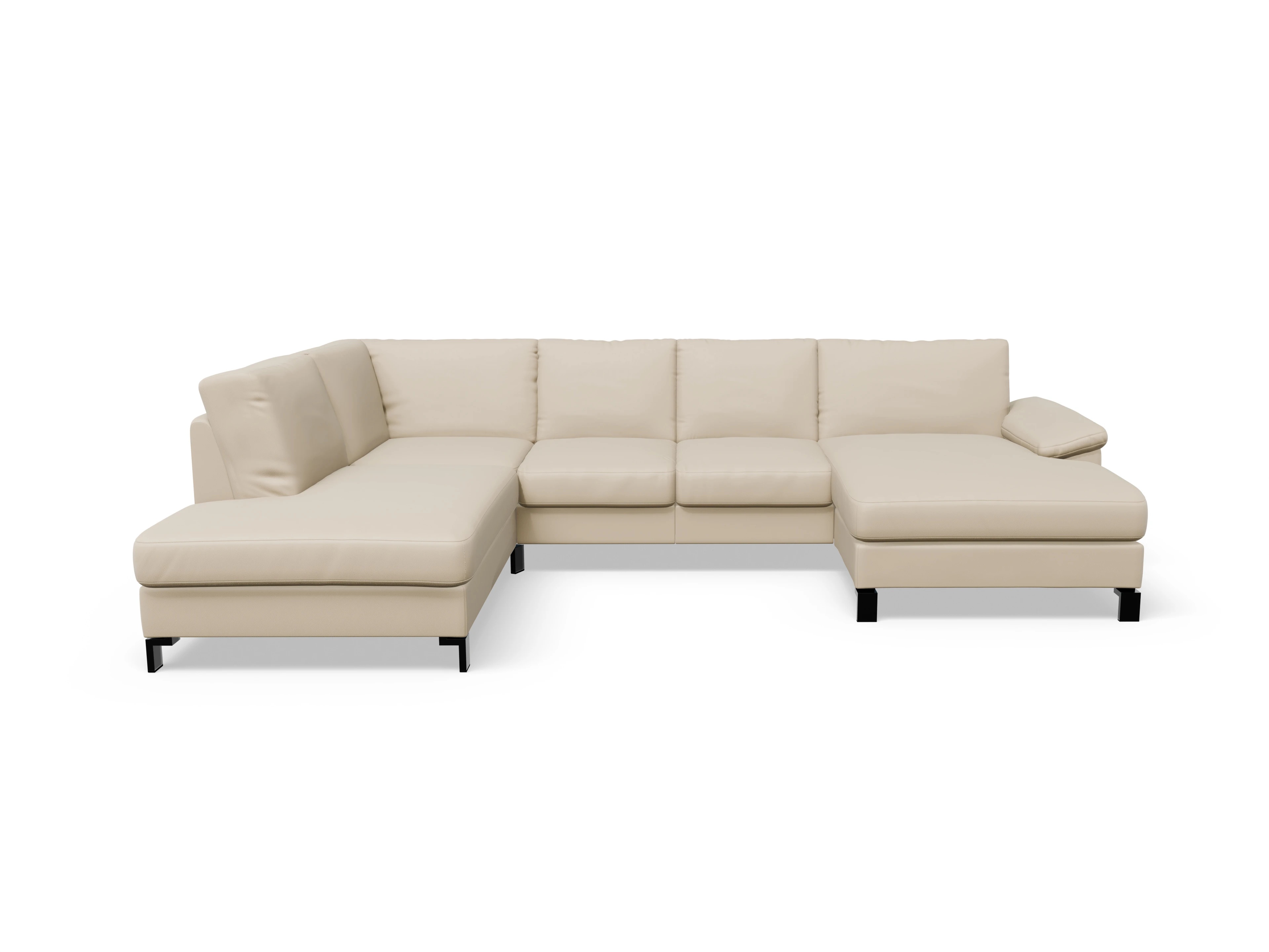 Ansicht des Produktes Casco 2.0 Wohnlandschaft offen beidseitig in Leder Beige