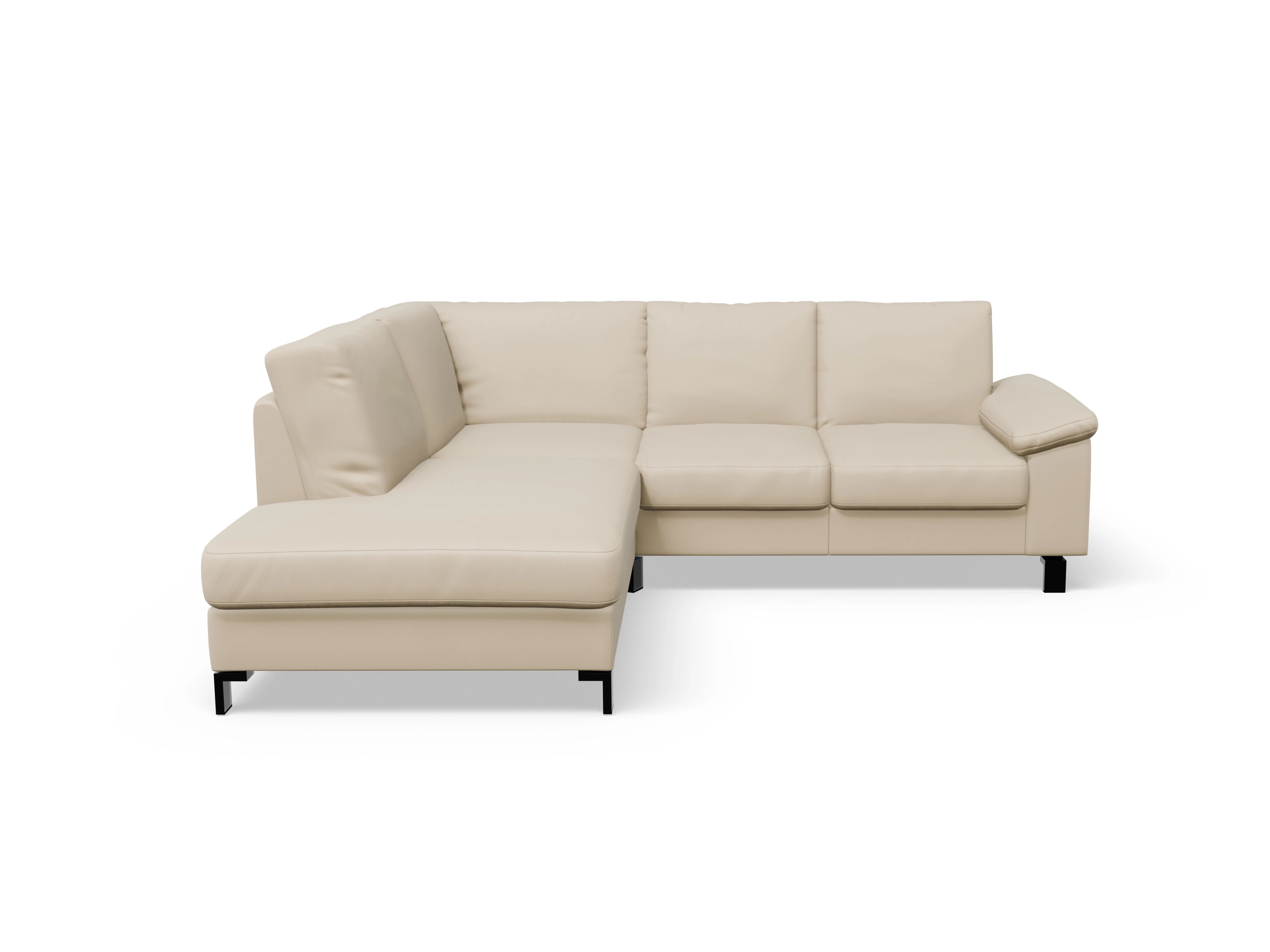Ansicht des Produktes Casco 2.0 Ecksofa links Abschluss offen in Leder Beige
