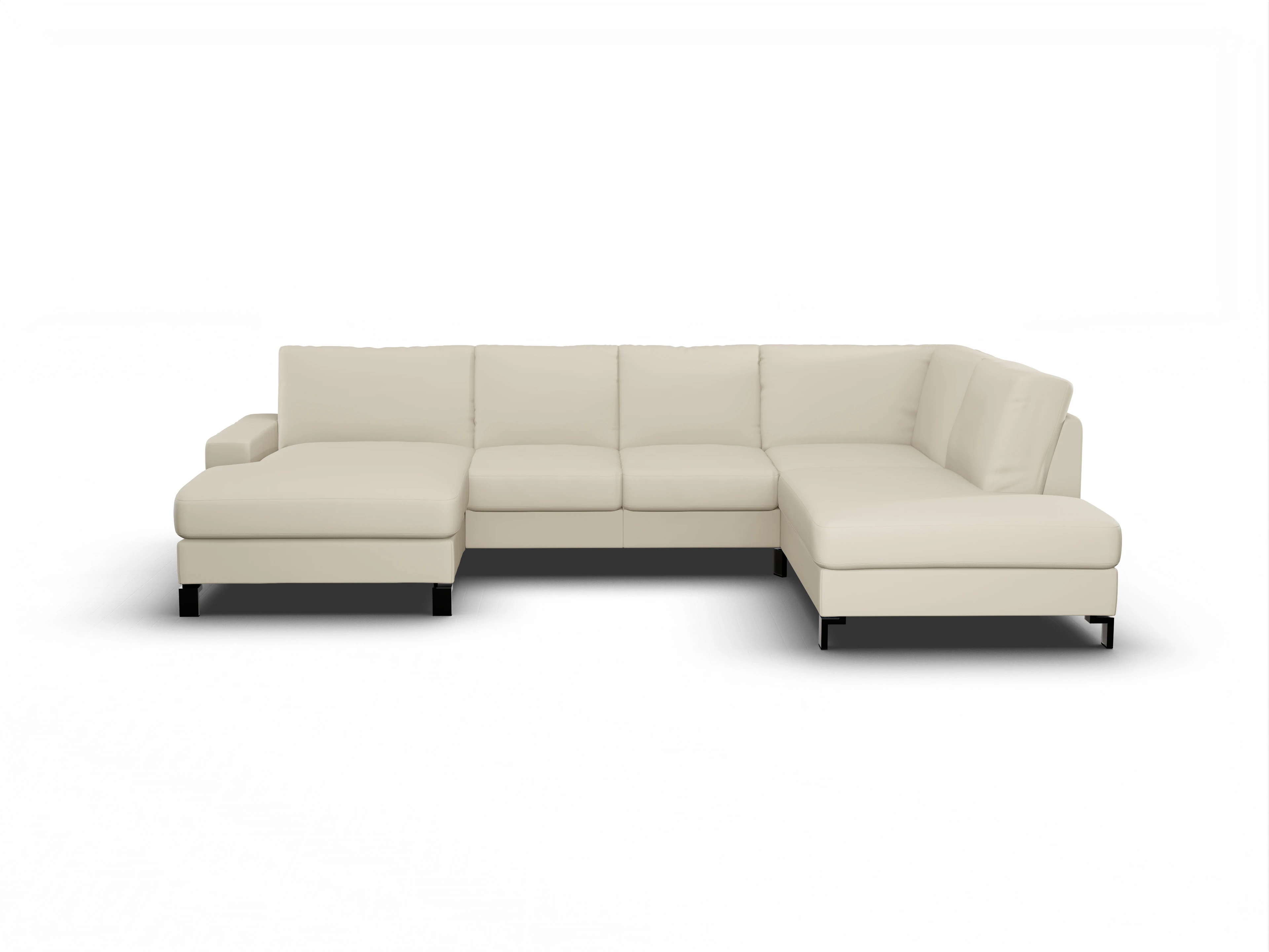 Ansicht des Produktes Casco 2.0 Wohnlandschaft offen beidseitig in Leder Beige