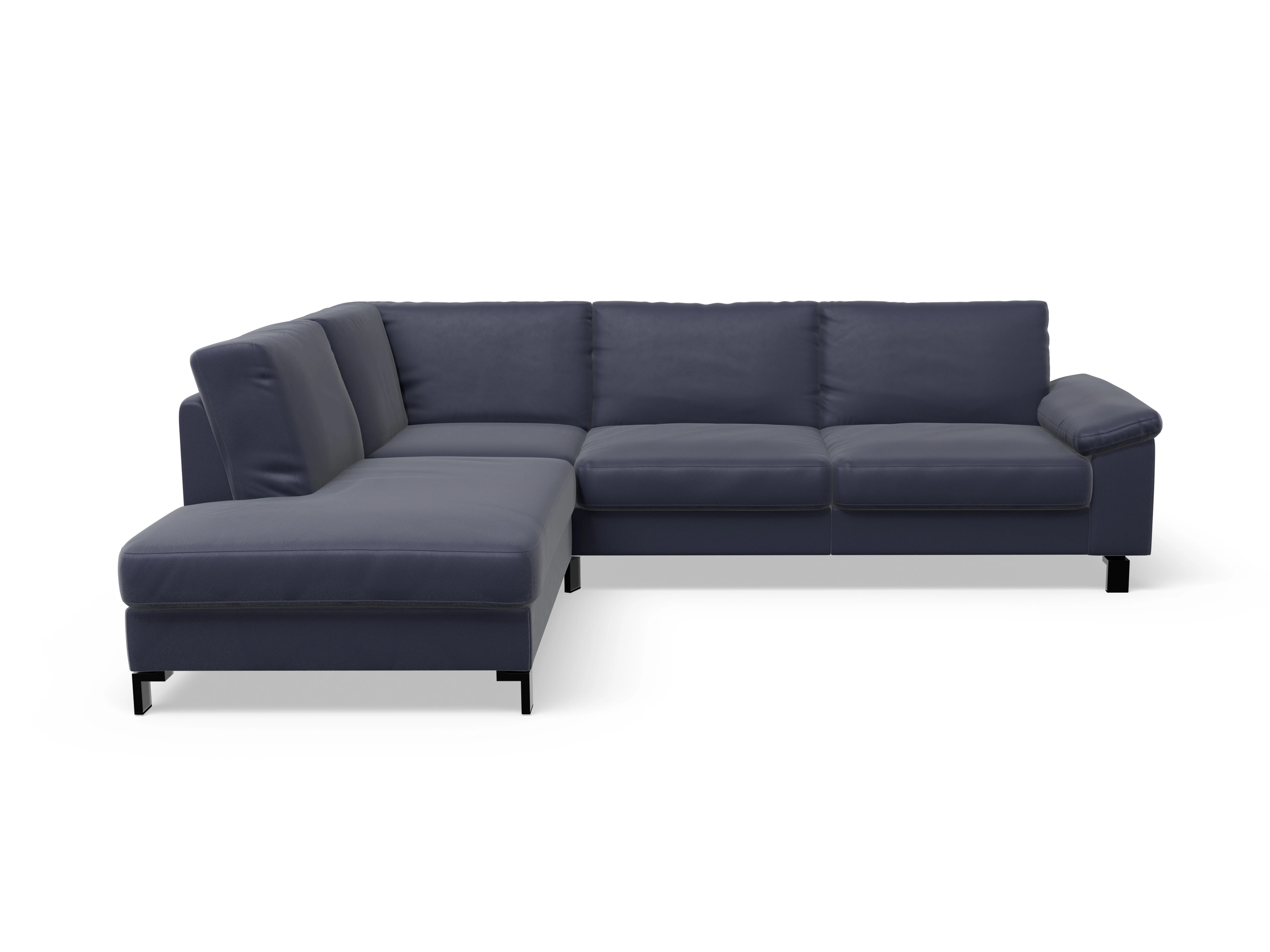 Ansicht des Produktes Casco 2.0 Ecksofa links Abschluss offen in Leder Blau