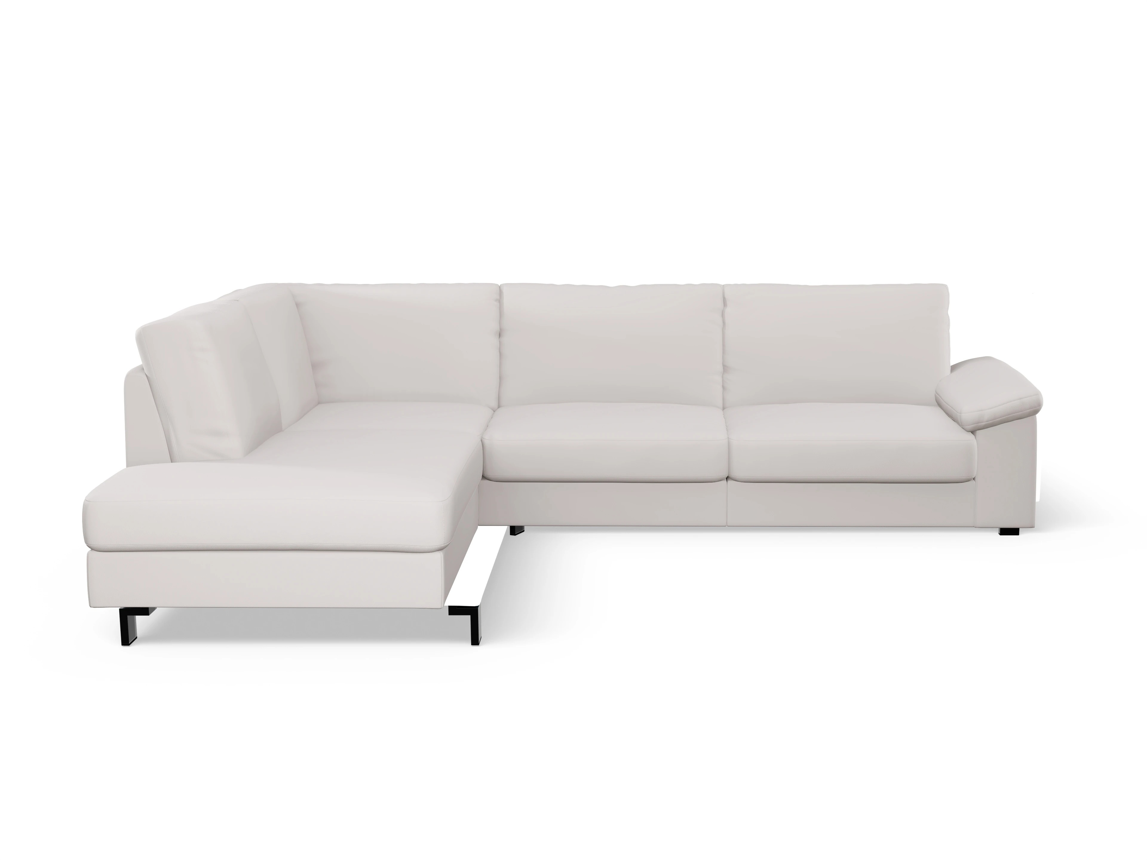 Casco Ecksofa UM Large L Ansicht des Produktes Casco 2.0 Ecksofa links Abschluss offen in Leder Grau
