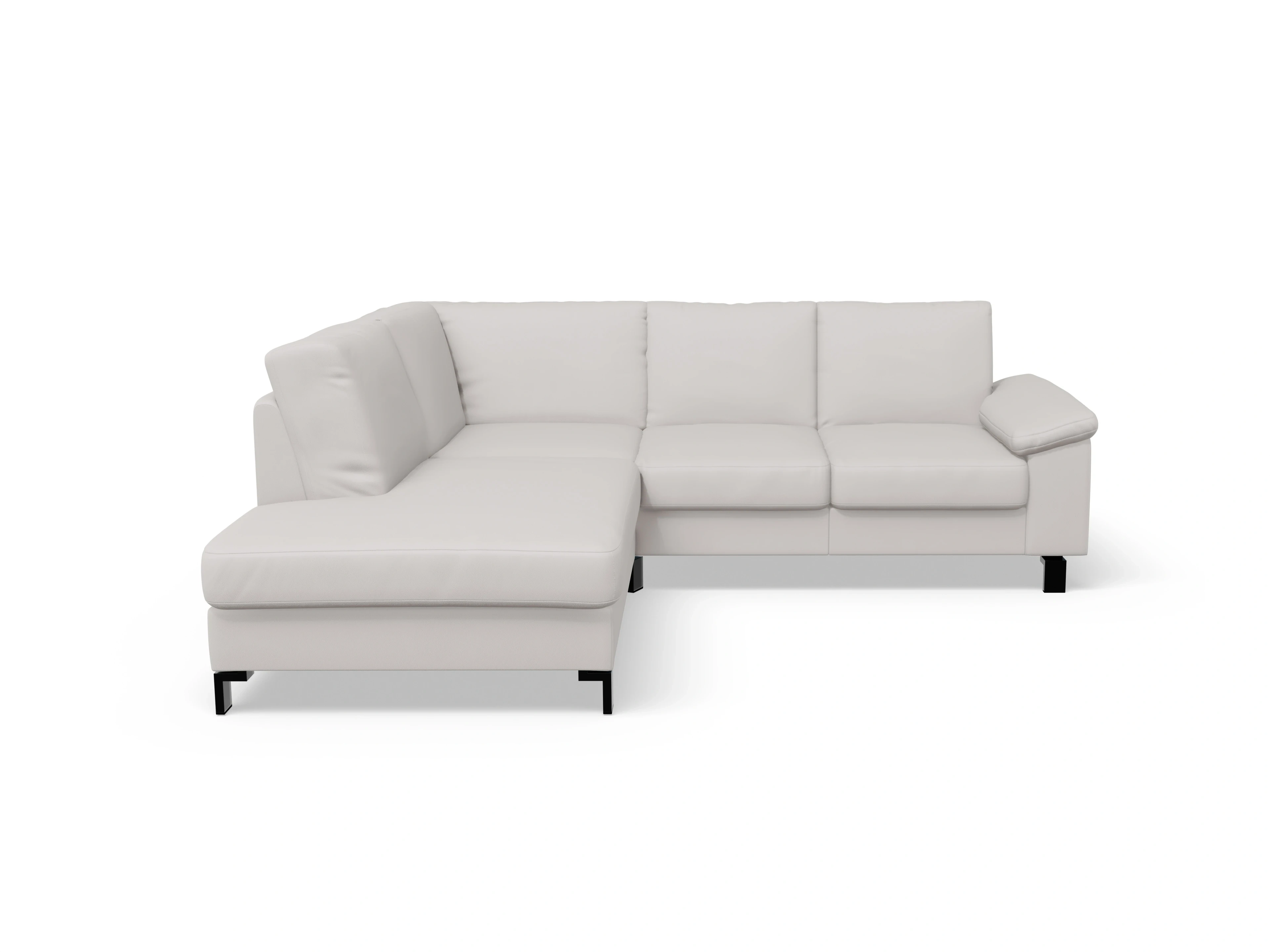 Casco Ecksofa UM Small L Ansicht des Produktes Casco 2.0 Ecksofa links Abschluss offen in Leder Grau