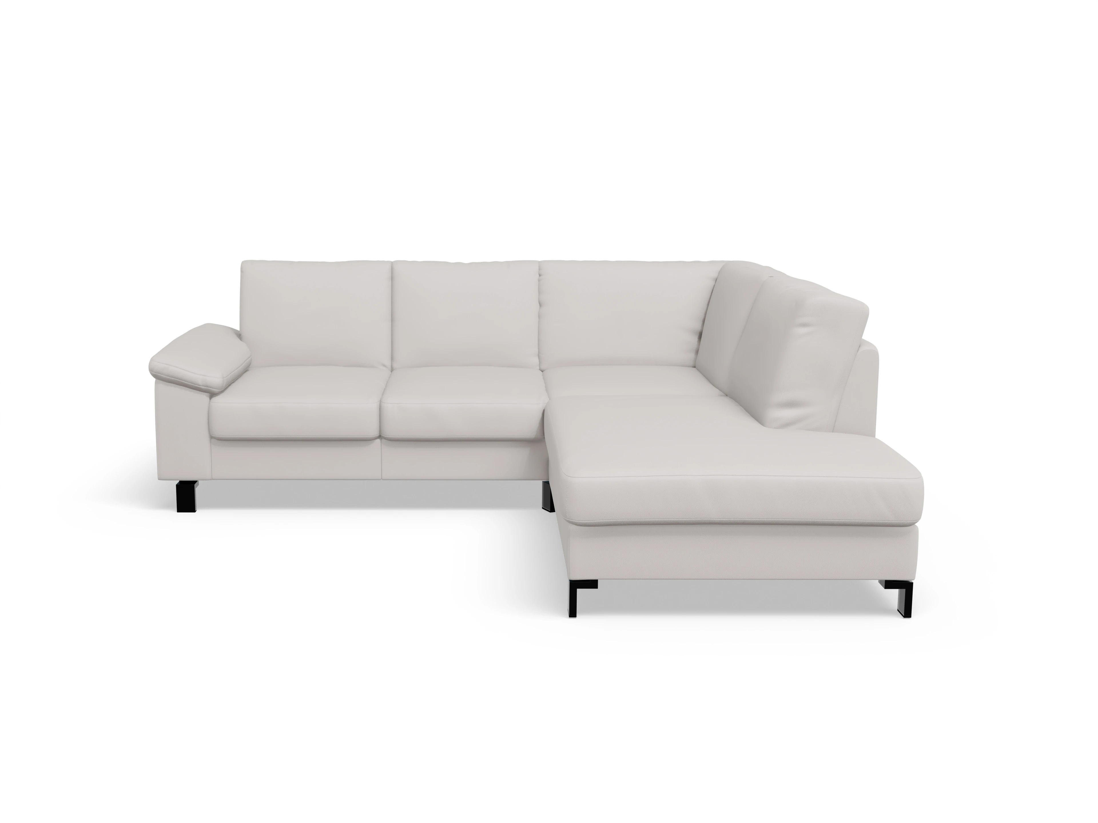 Casco Ecksofa UM Small R Ansicht des Produktes Casco 2.0 Ecksofa rechts Abschluss offen in Leder Grau