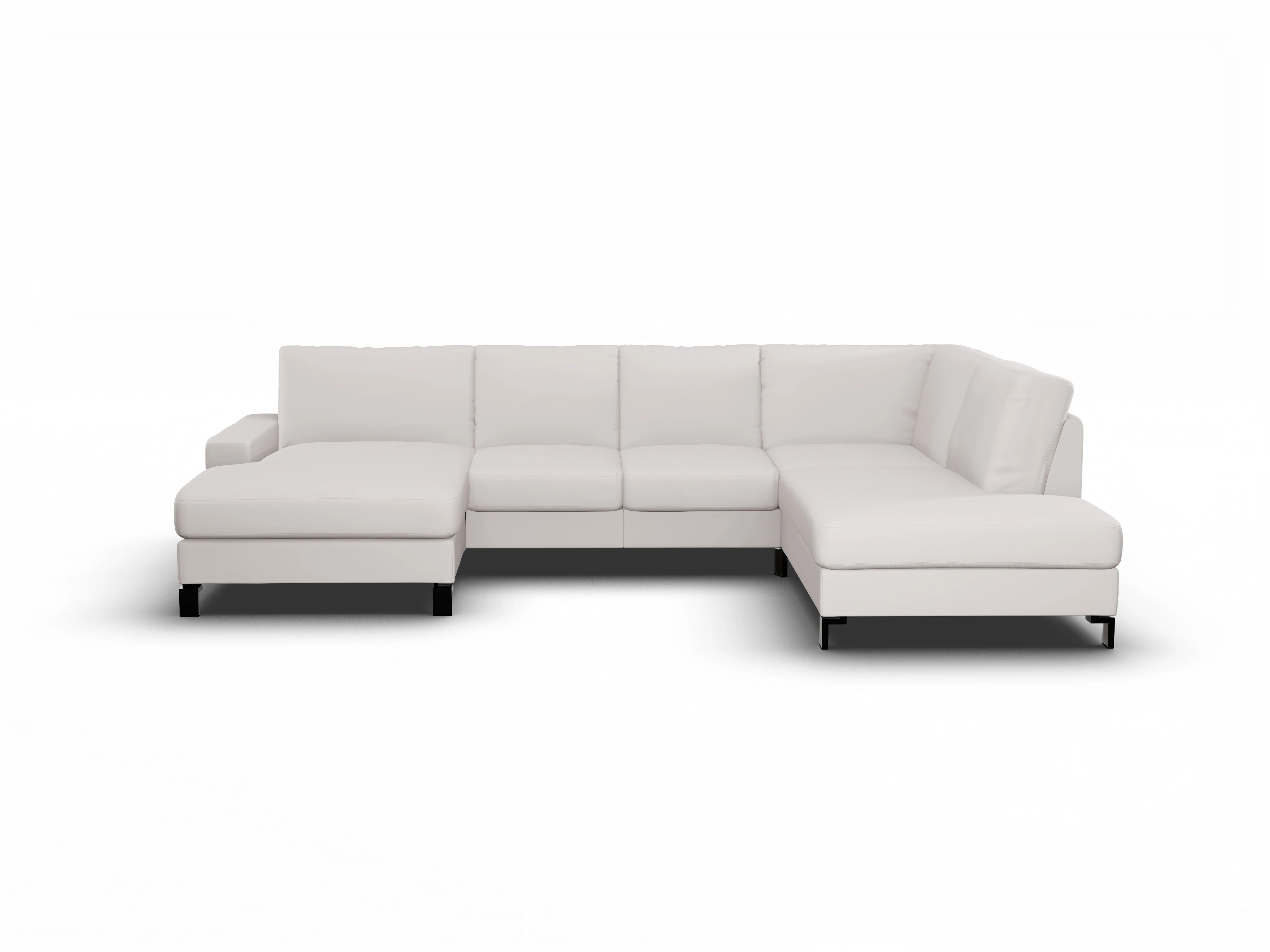 Ansicht des Produktes Casco 2.0 Wohnlandschaft offen beidseitig in Leder Grau