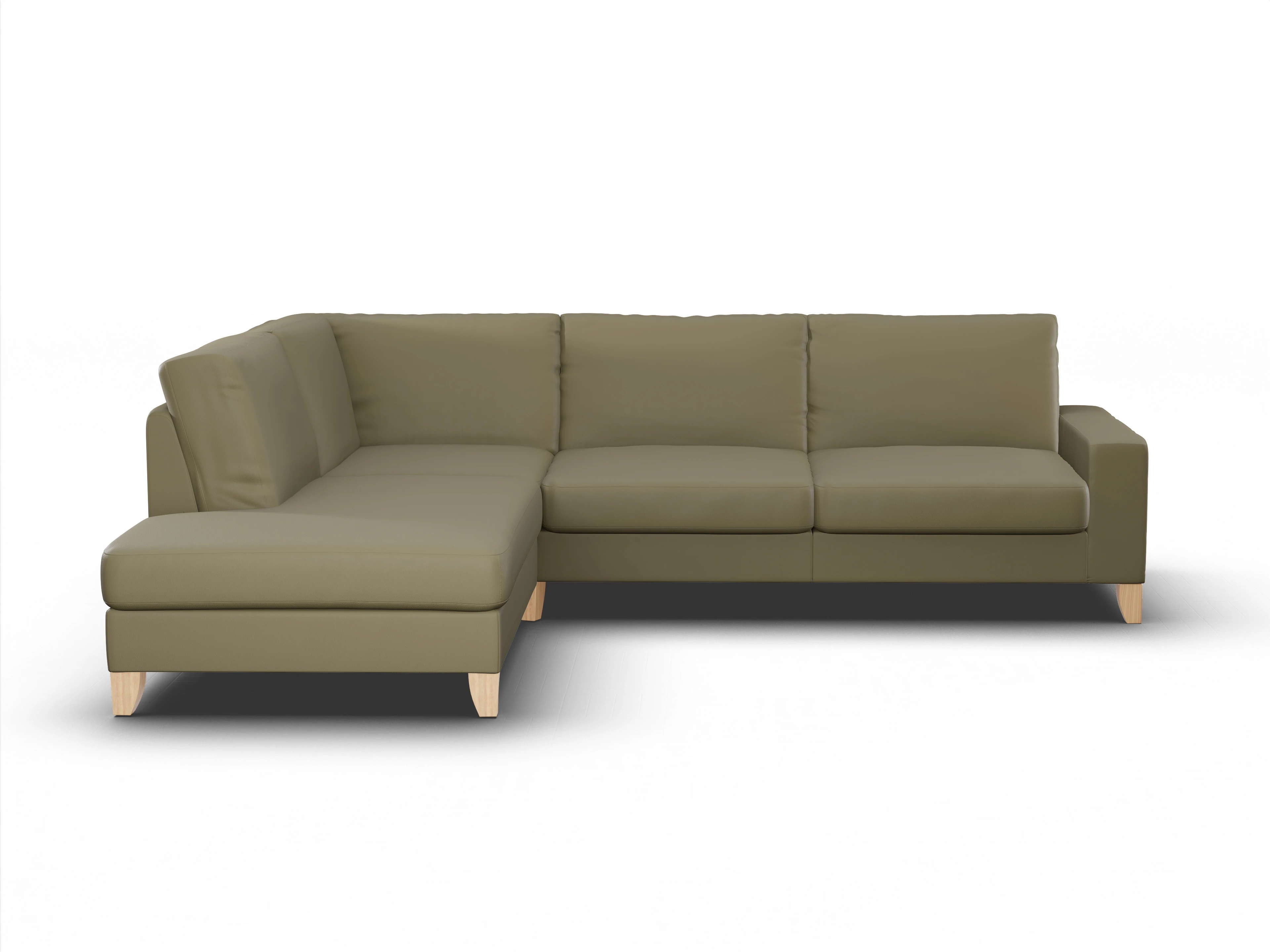 Ansicht des Produktes Casco 2.0 Ecksofa links Abschluss offen in Leder Braun