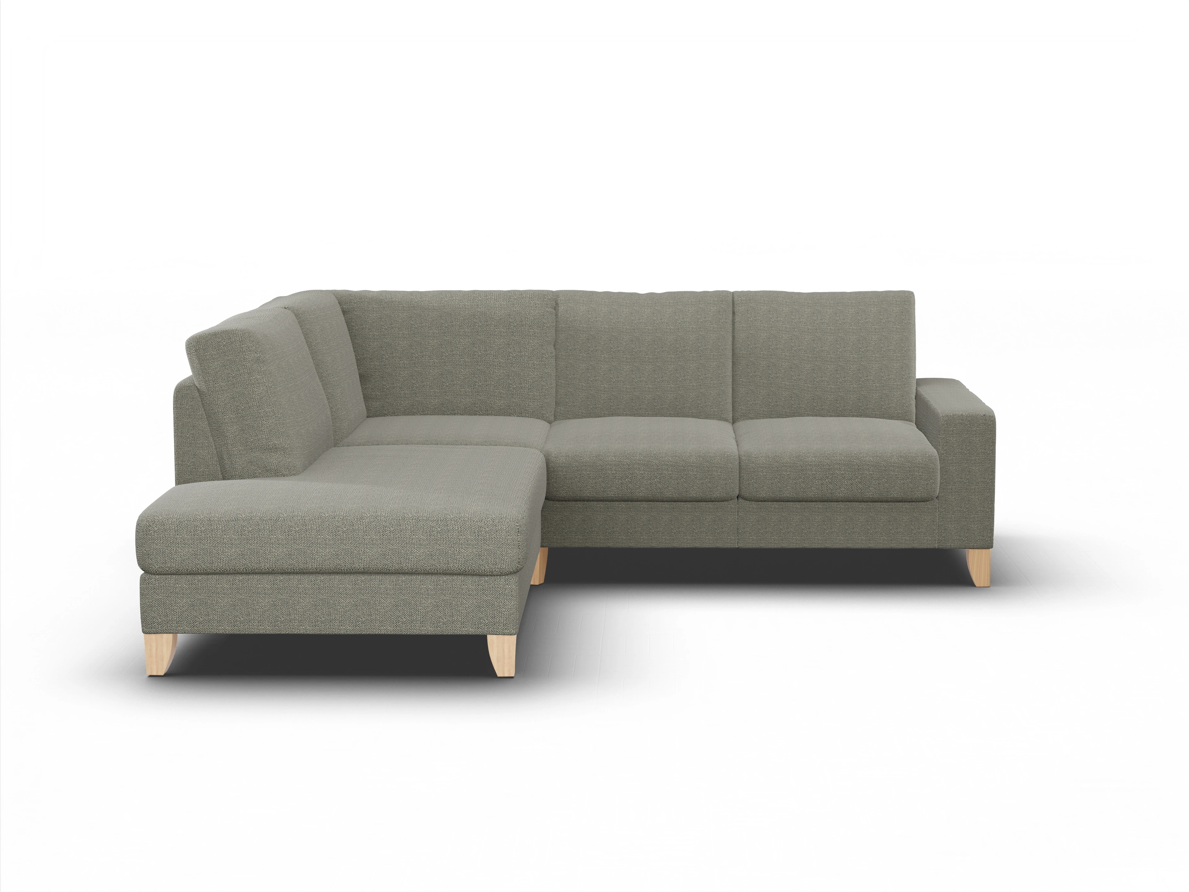 Ansicht des Produktes Casco 2.0 Ecksofa links Abschluss offen in Stoff Grau