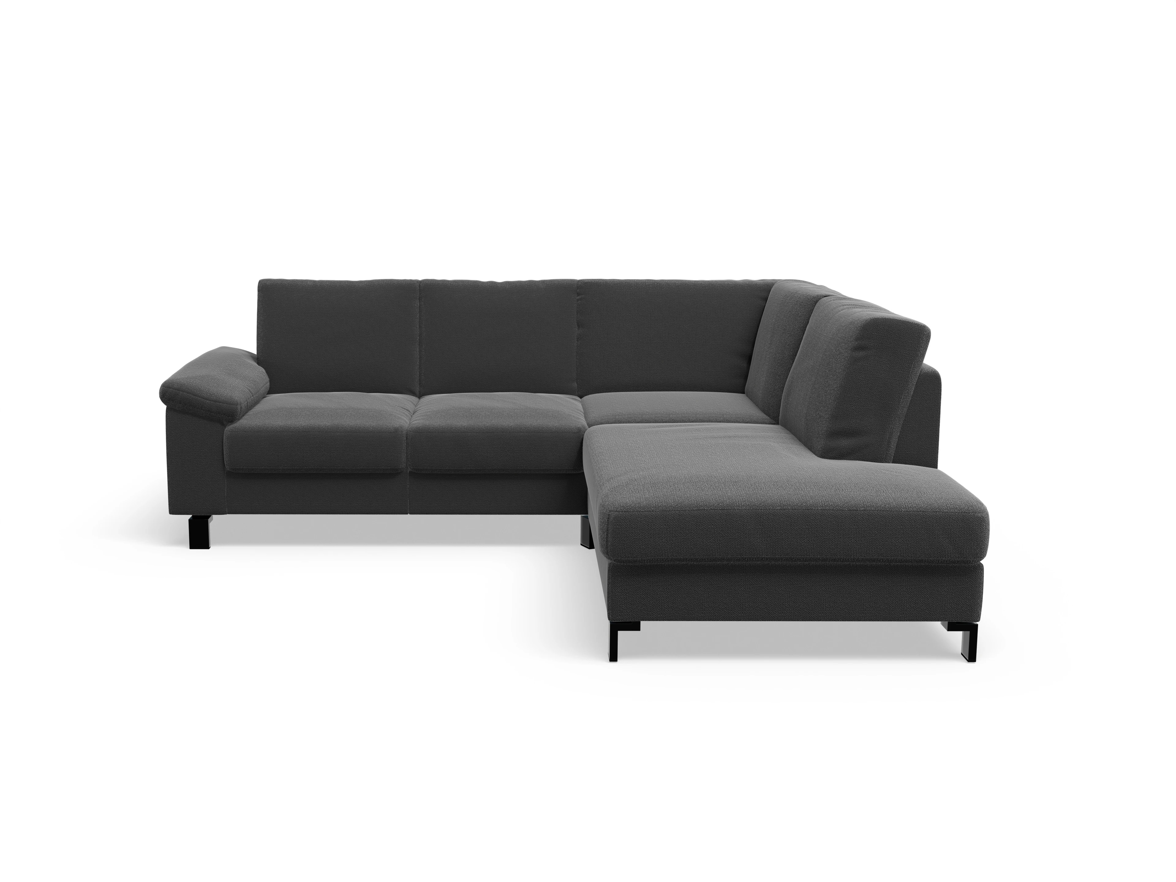 Casco Ecksofa UM Small R Ansicht des Produktes Casco 2.0 Ecksofa rechts Abschluss offen in Stoff Schwarz