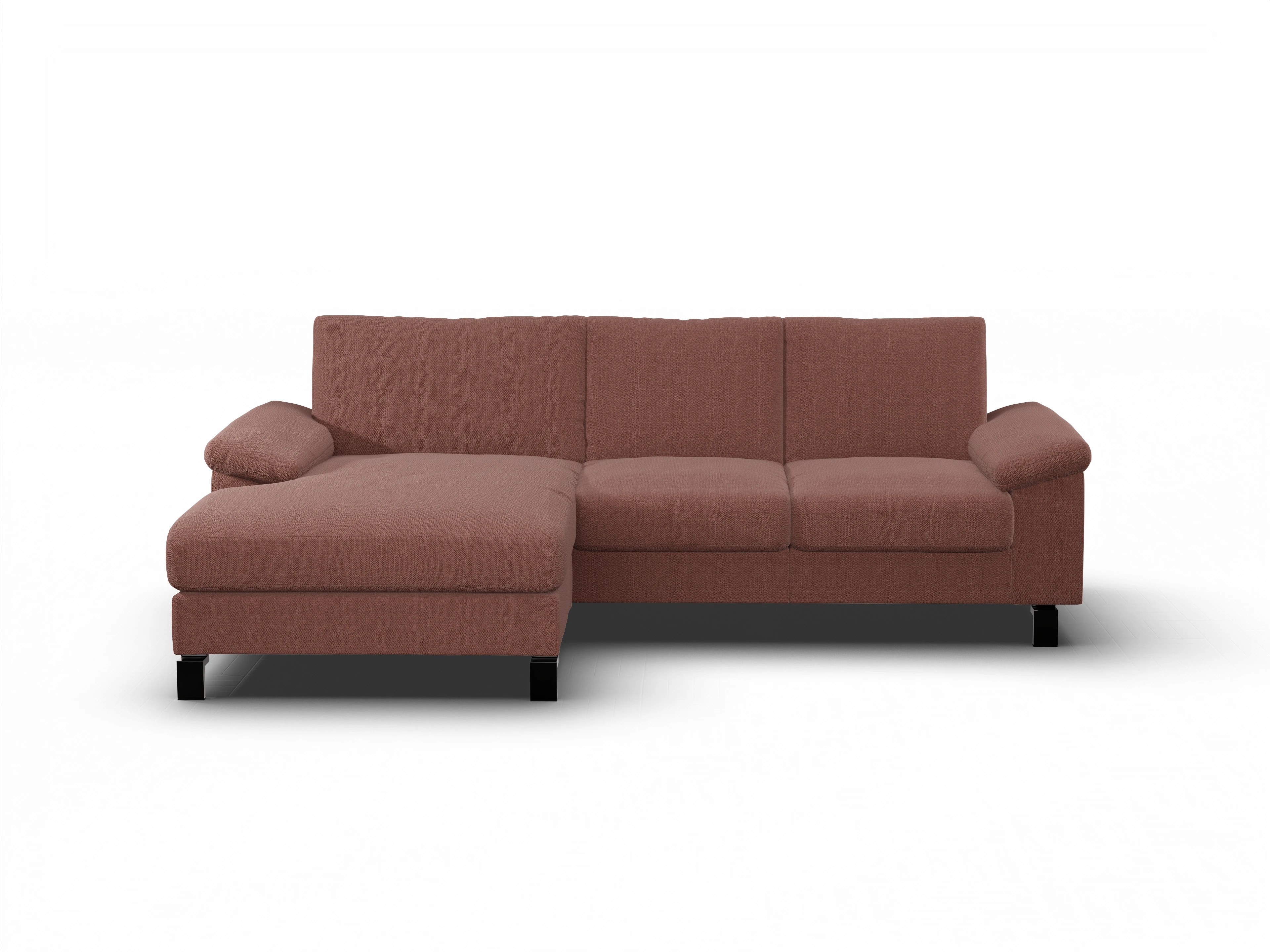 Ansicht des Produktes Casco 2.0 Ecksofa links Abschluss offen in Stoff Rosa