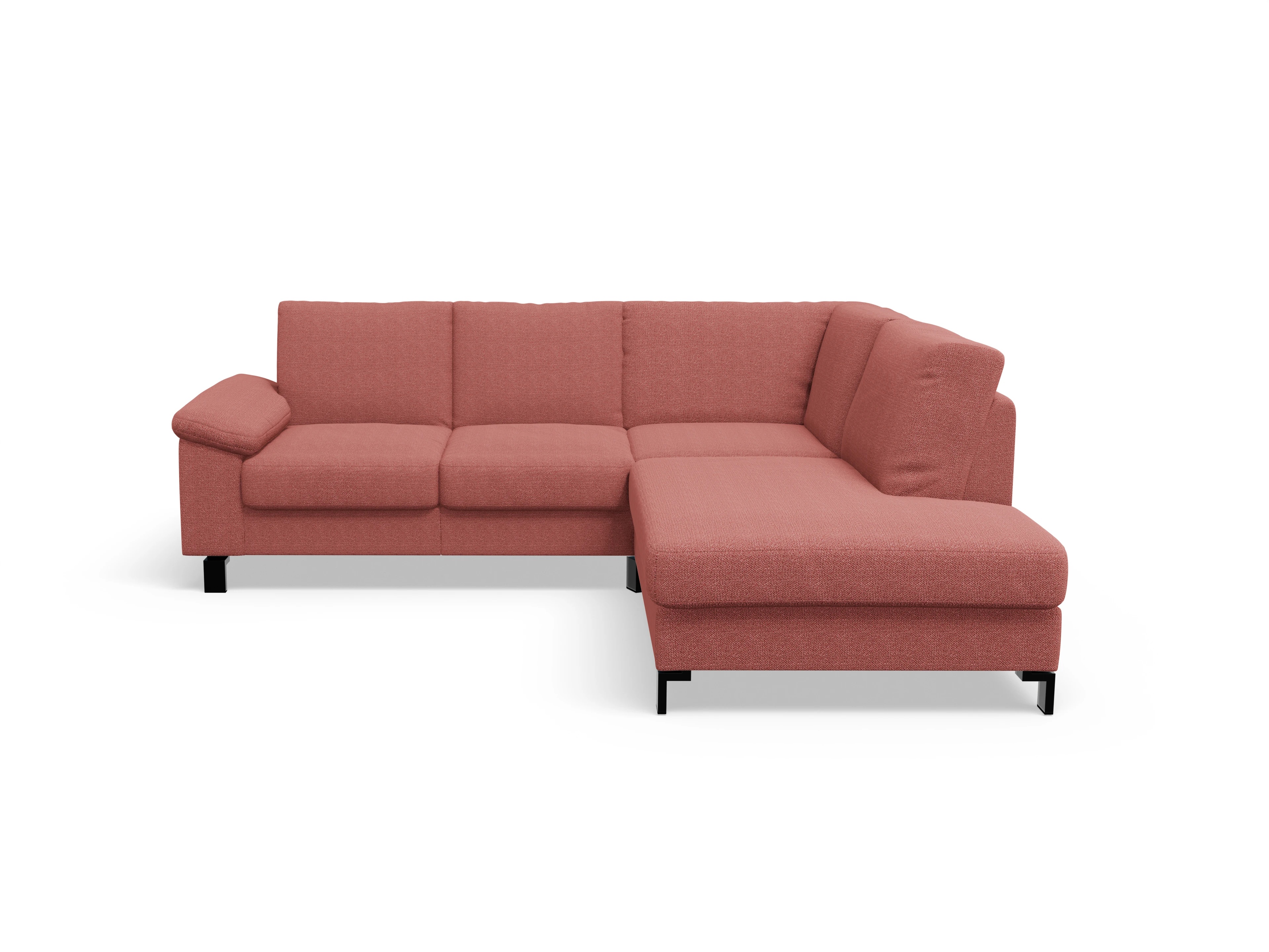 Ansicht des Produktes Casco 2.0 Ecksofa rechts Abschluss offen in Stoff Rosa