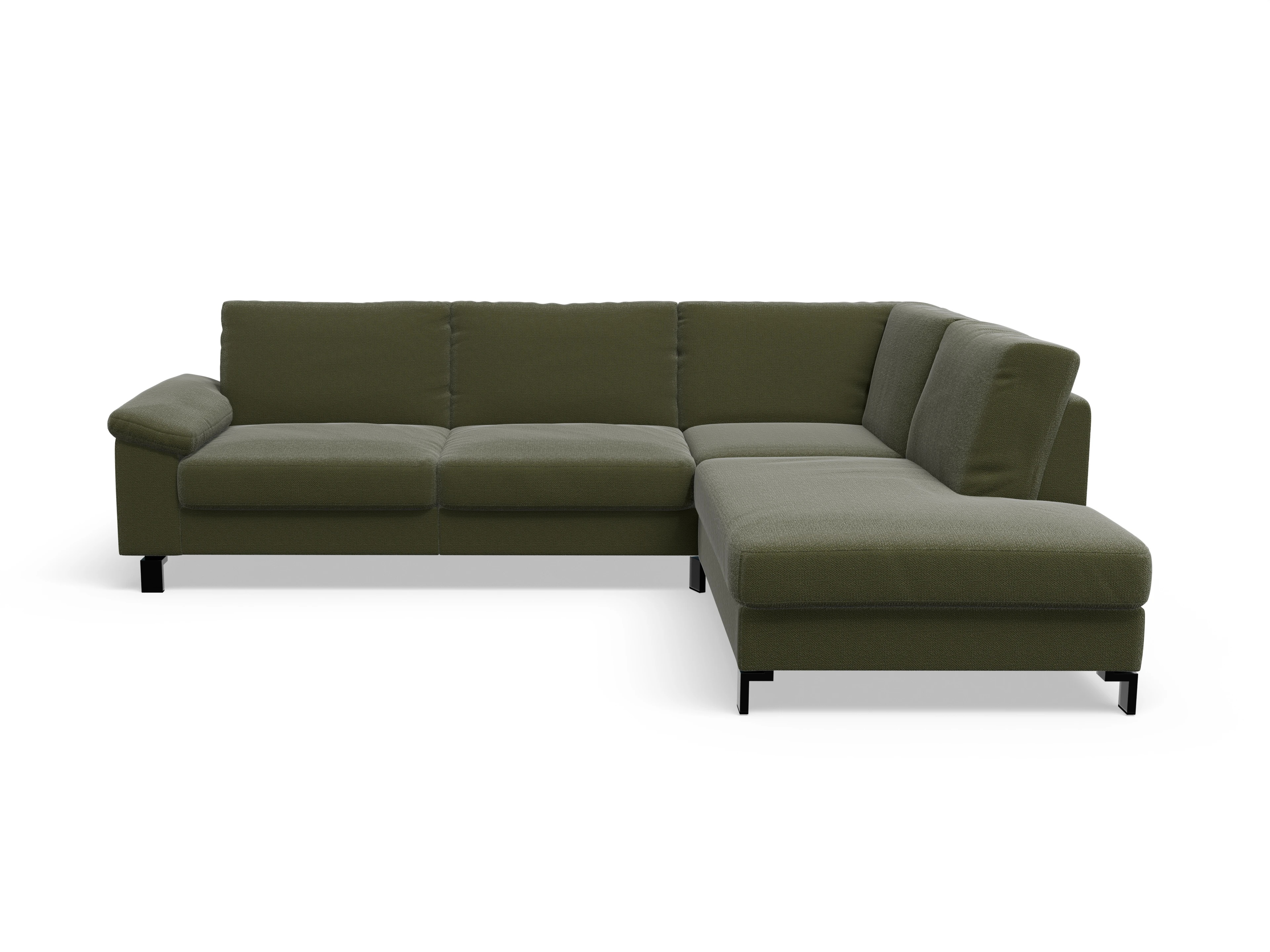 Casco Ecksofa UM Large R Ansicht des Produktes Casco 2.0 Ecksofa rechts Abschluss offen in Stoff Grün