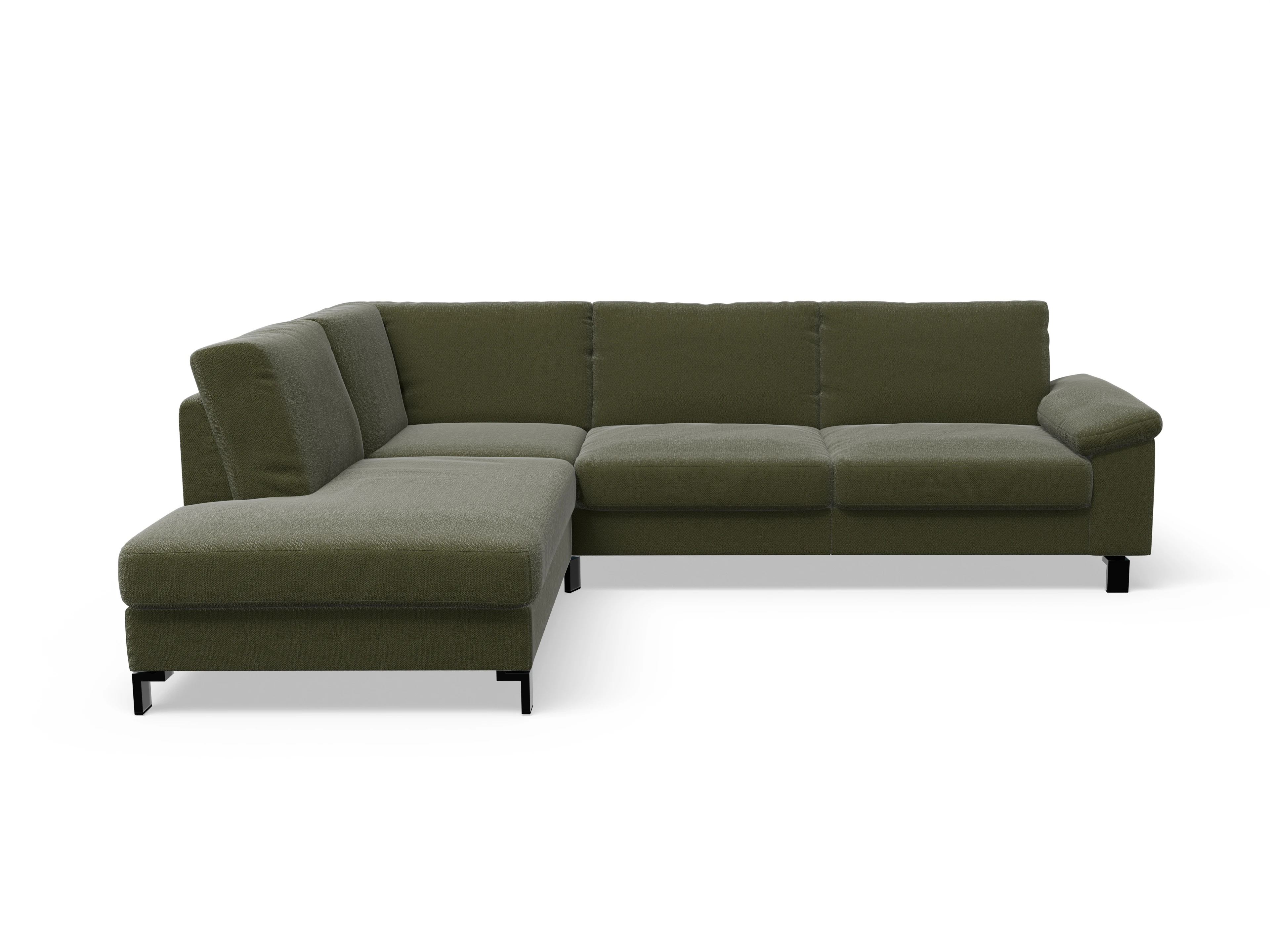 Ansicht des Produktes Casco 2.0 Ecksofa links Abschluss offen in Stoff Grün