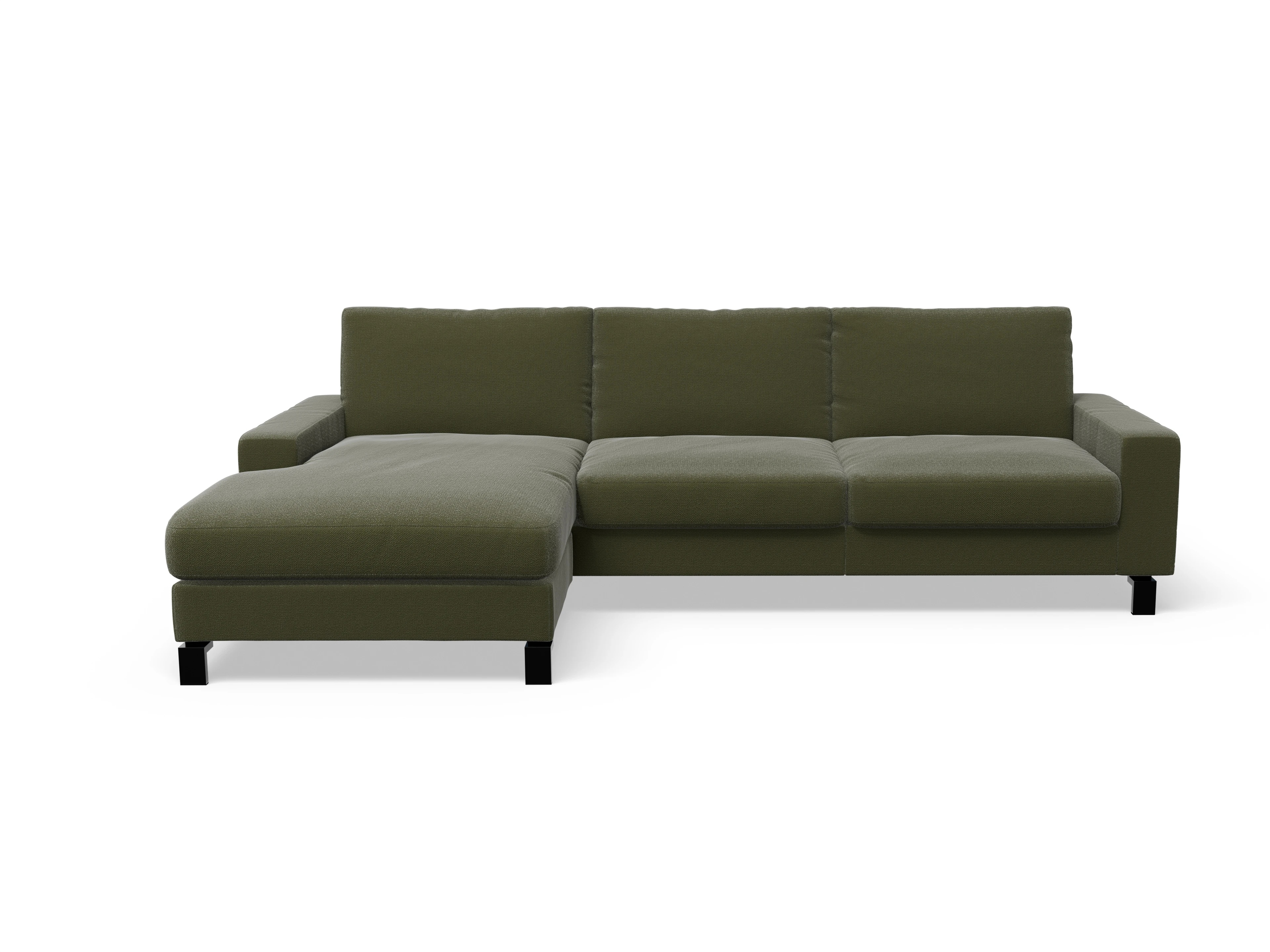 Ansicht des Produktes Casco 2.0 Ecksofa links Abschluss offen in Stoff Grün