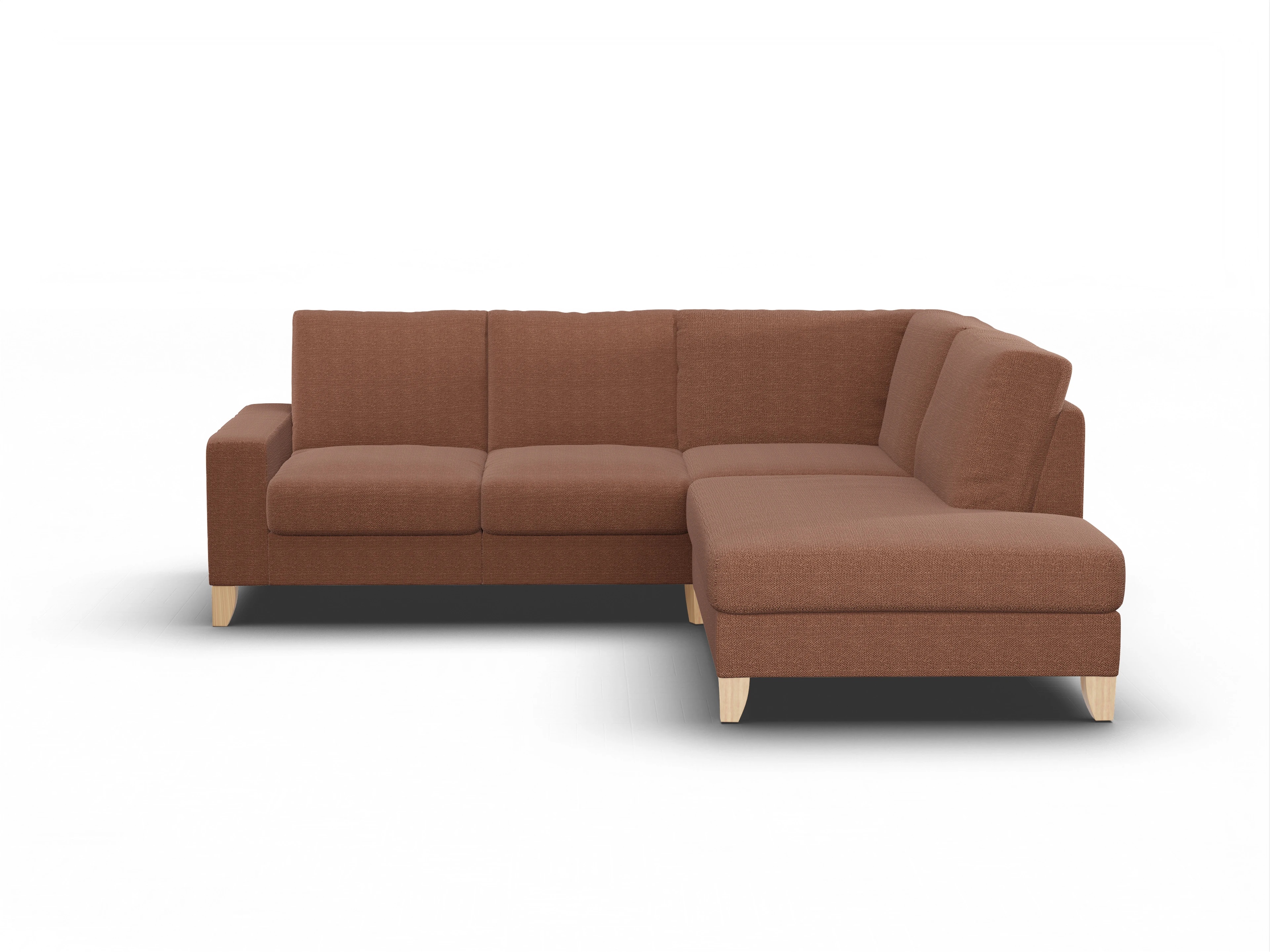 Ansicht des Produktes Casco 2.0 Ecksofa rechts Abschluss offen in Stoff Orange