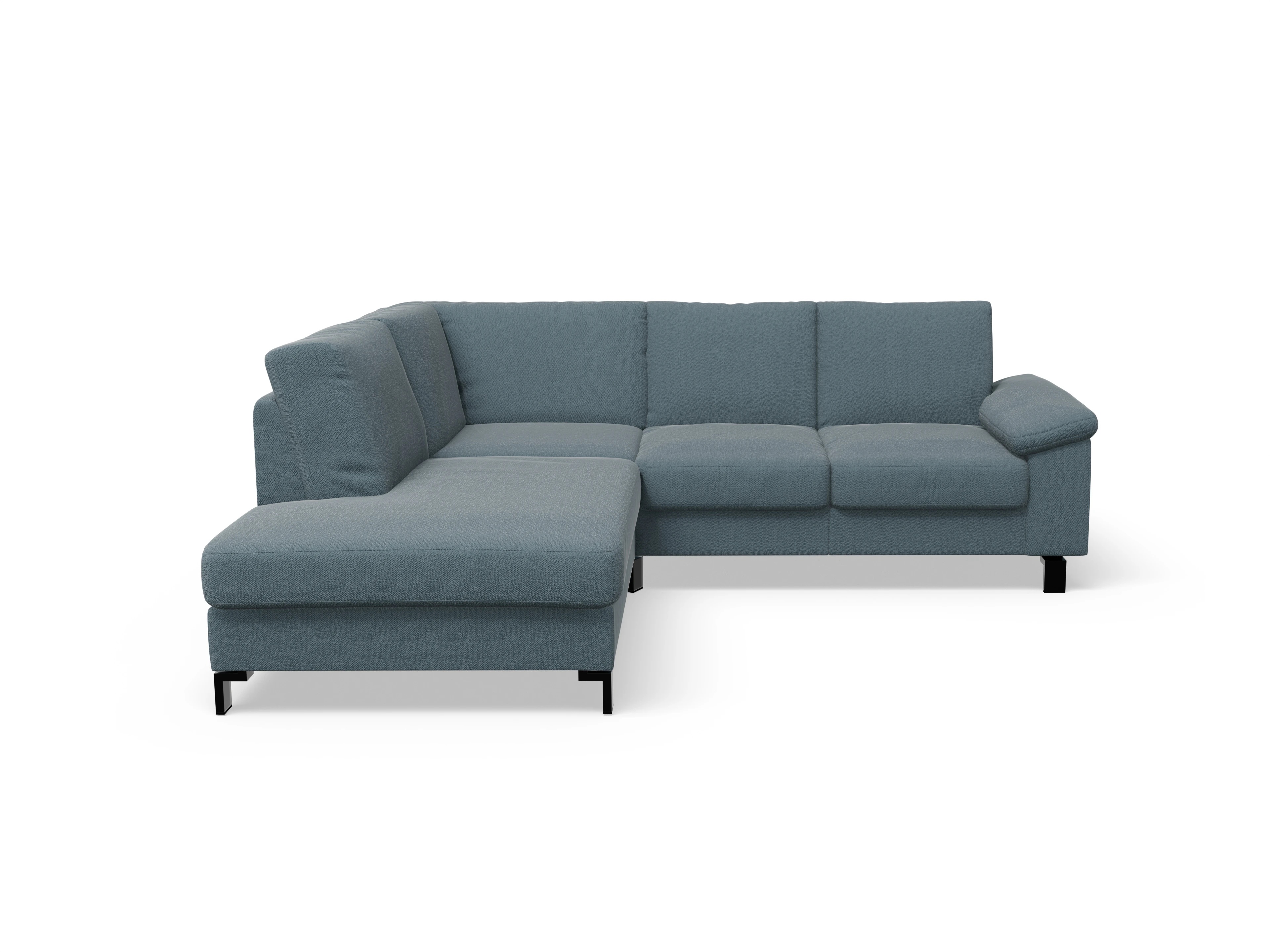 Ansicht des Produktes Casco 2.0 Ecksofa links Abschluss offen in Stoff Blau