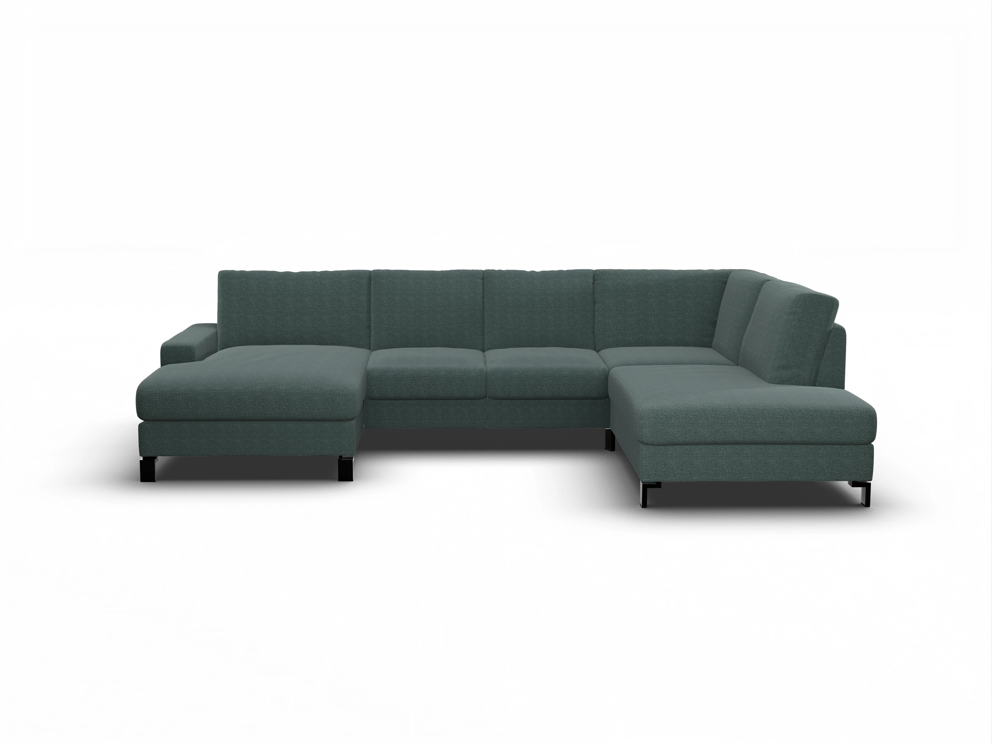 Ansicht des Produktes Casco 2.0 Wohnlandschaft offen beidseitig in Stoff Blau