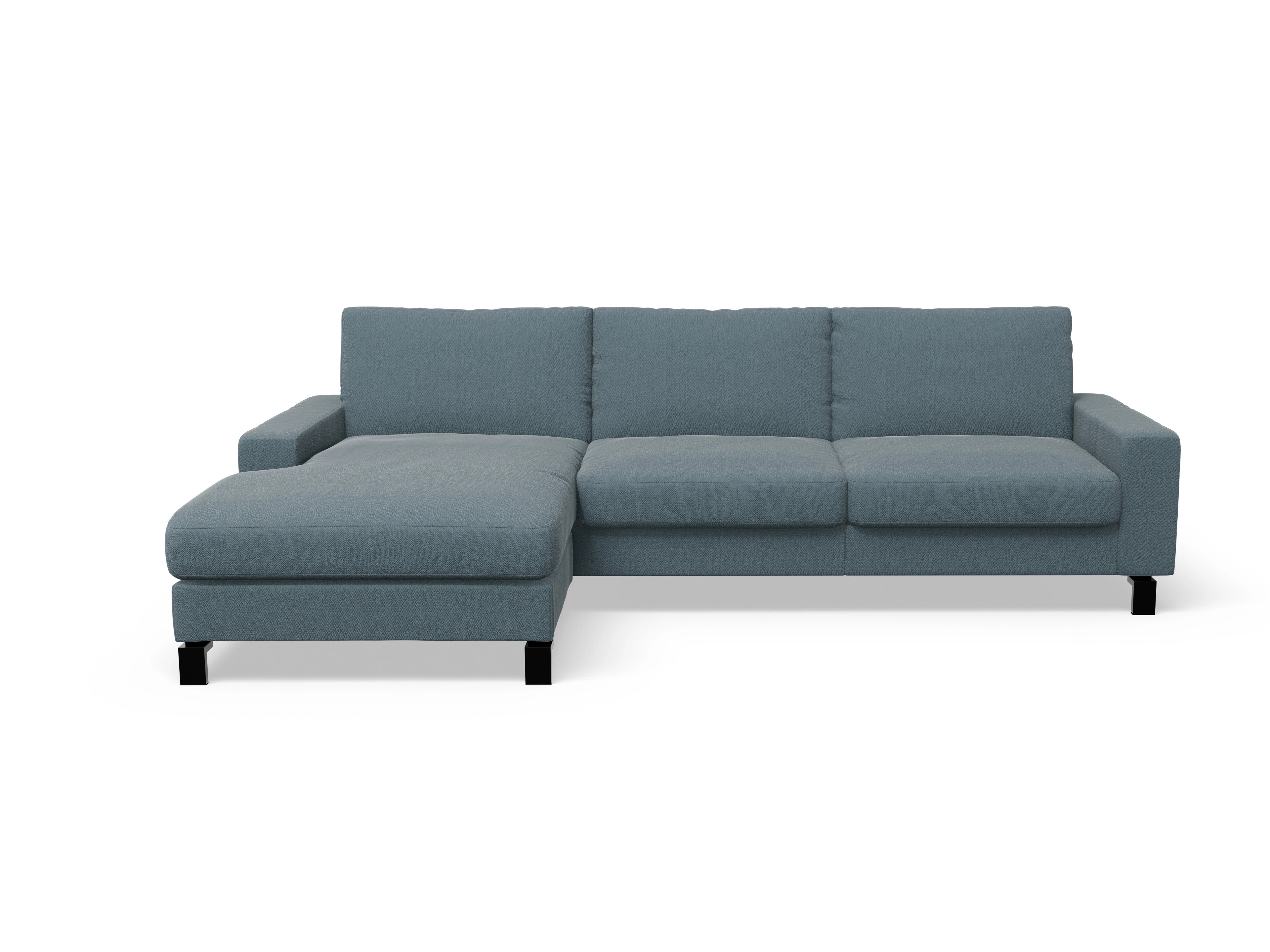 Ansicht des Produktes Casco 2.0 Ecksofa links Abschluss offen in Stoff Blau