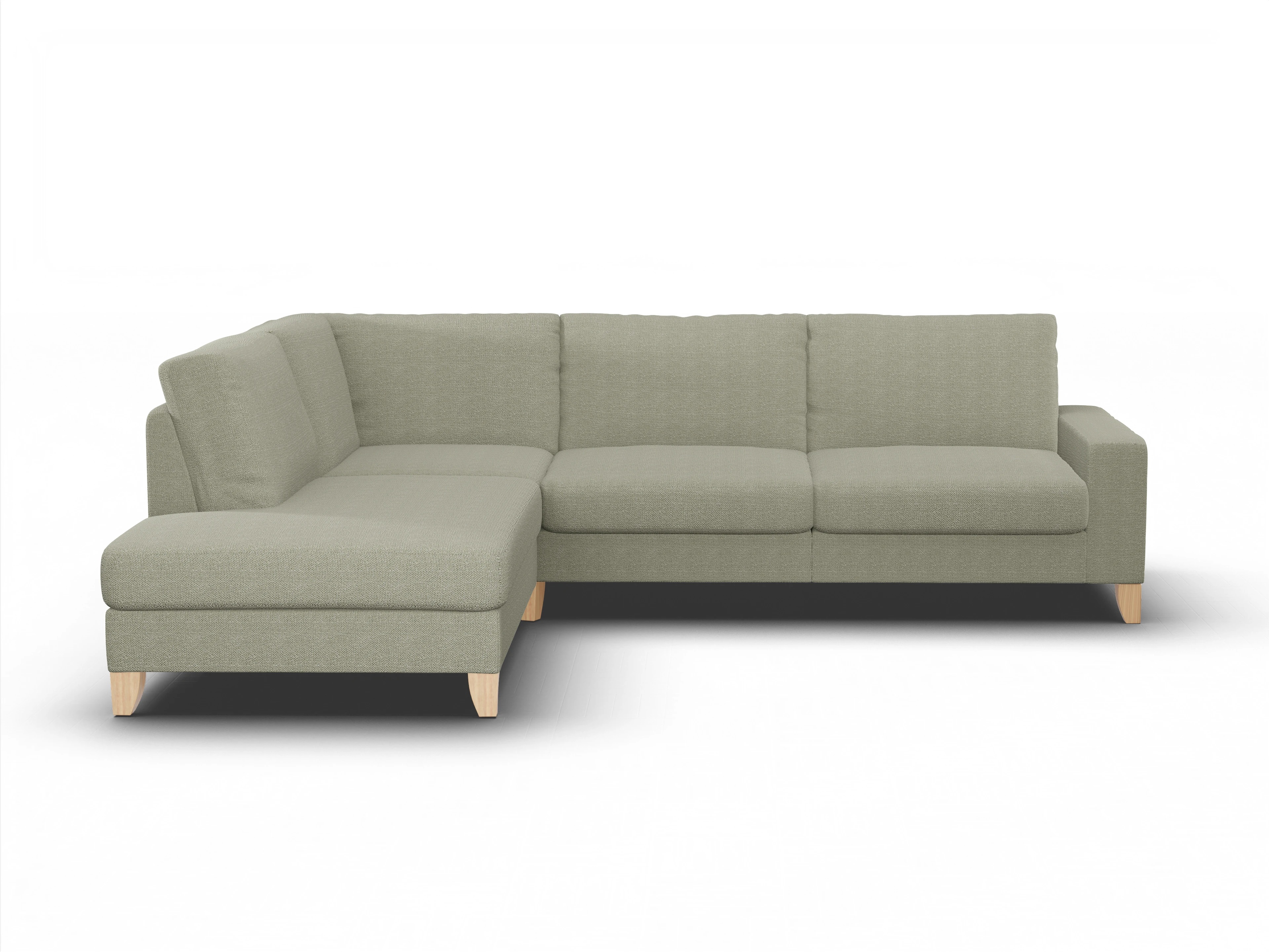 Ansicht des Produktes Casco 2.0 Ecksofa links Abschluss offen in Stoff Grau