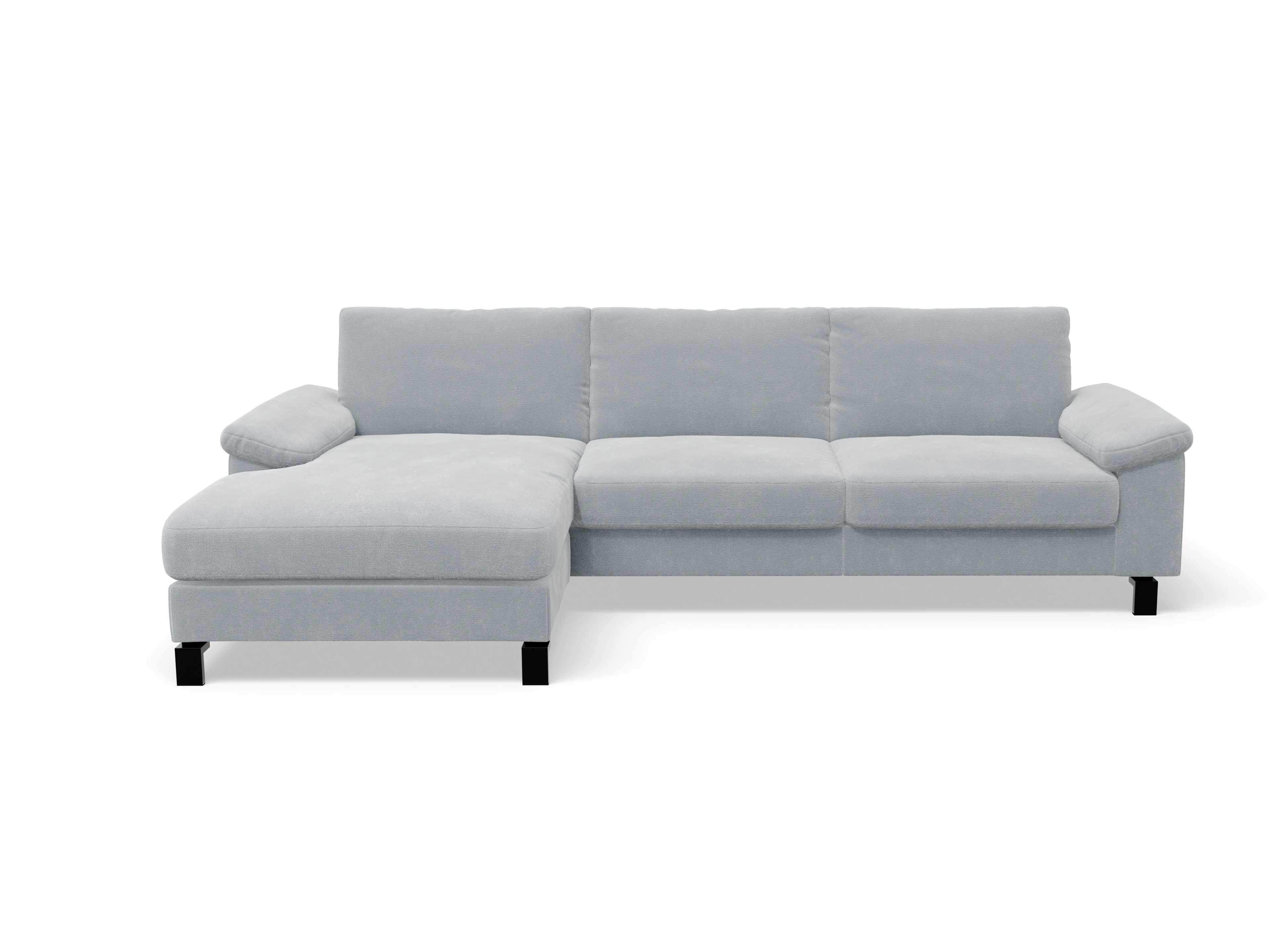 Casco Ecksofa LO Large L Ansicht des Produktes Casco 2.0 Ecksofa links Abschluss offen in Stoff Blau