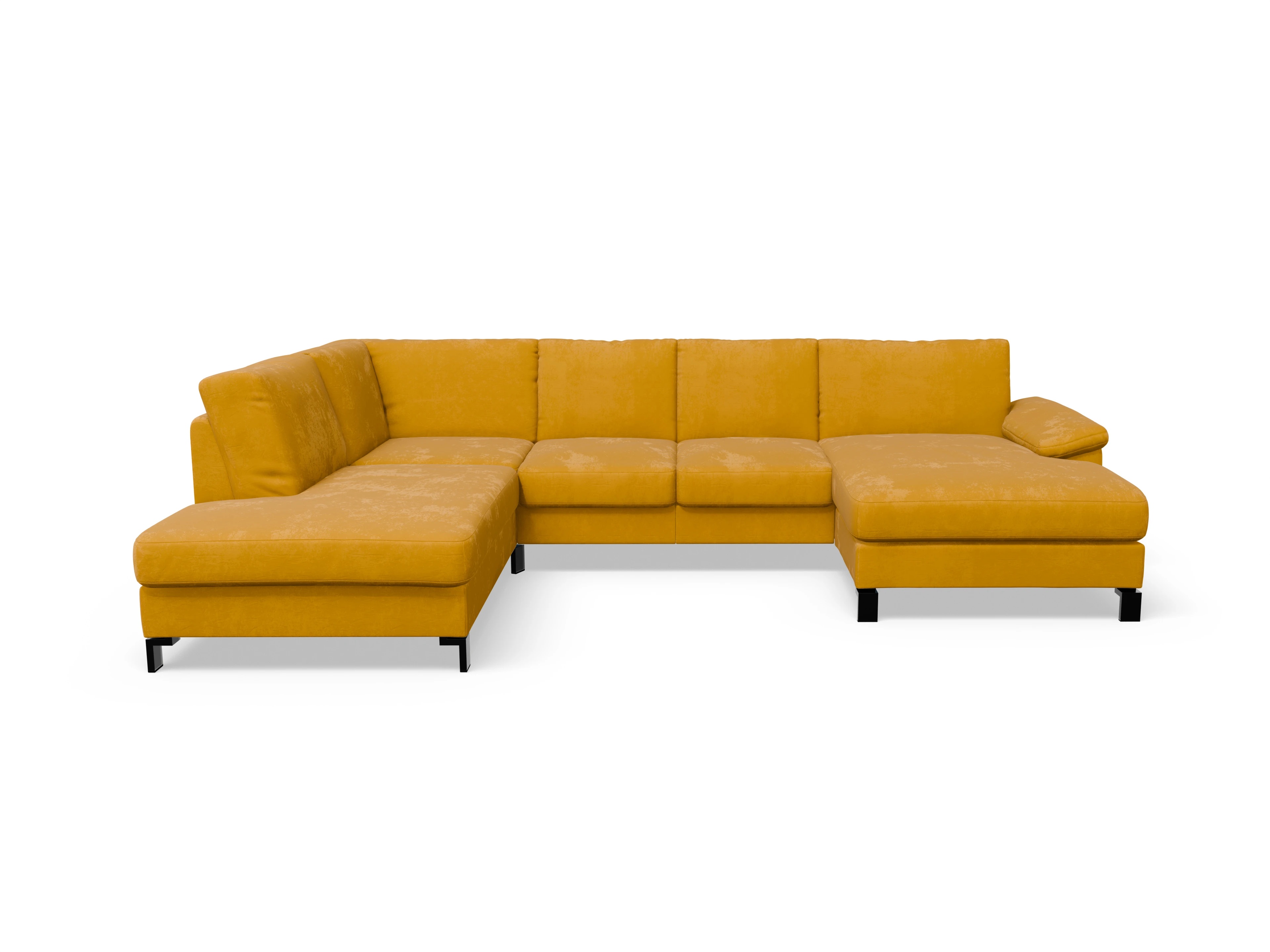 Ansicht des Produktes Casco 2.0 Wohnlandschaft offen beidseitig in Stoff Orange