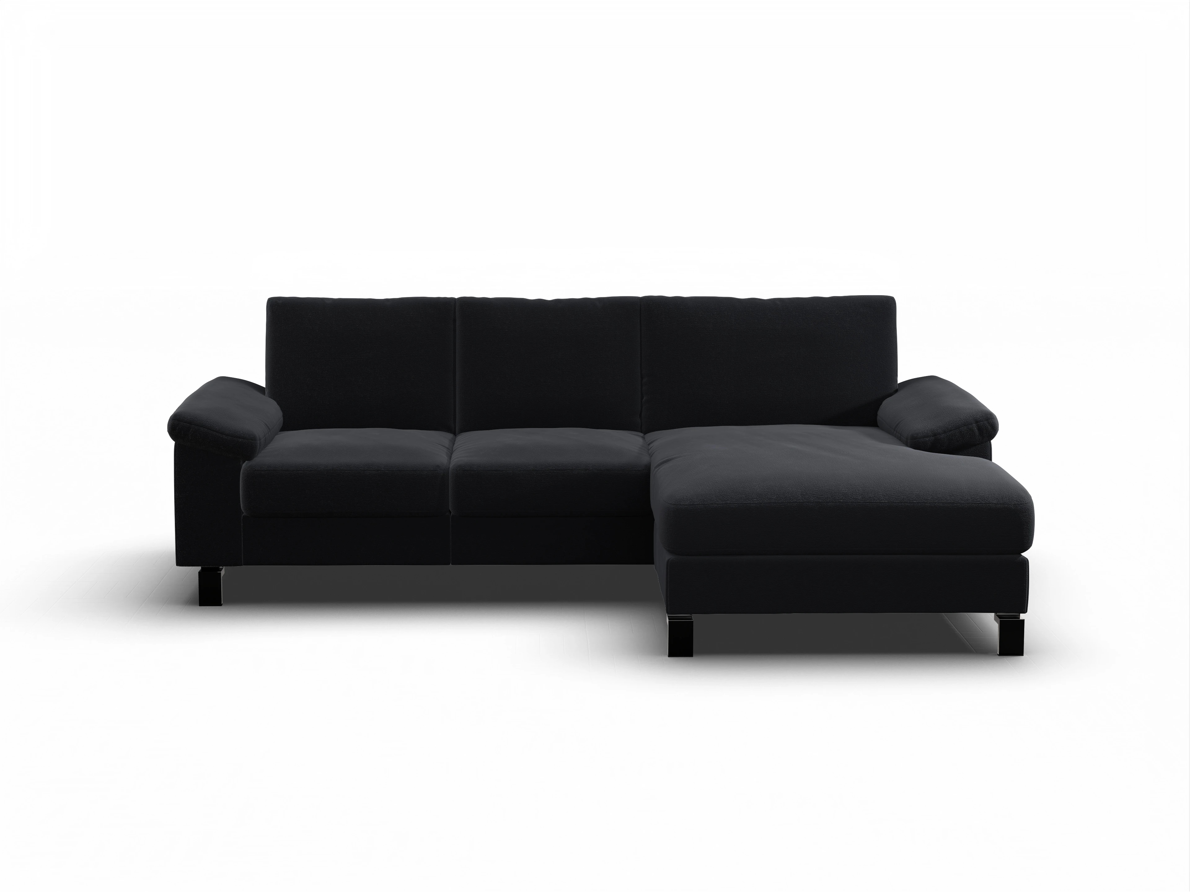 Casco Ecksofa LO Medium R Ansicht des Produktes Casco 2.0 Ecksofa rechts Abschluss offen in Stoff Schwarz