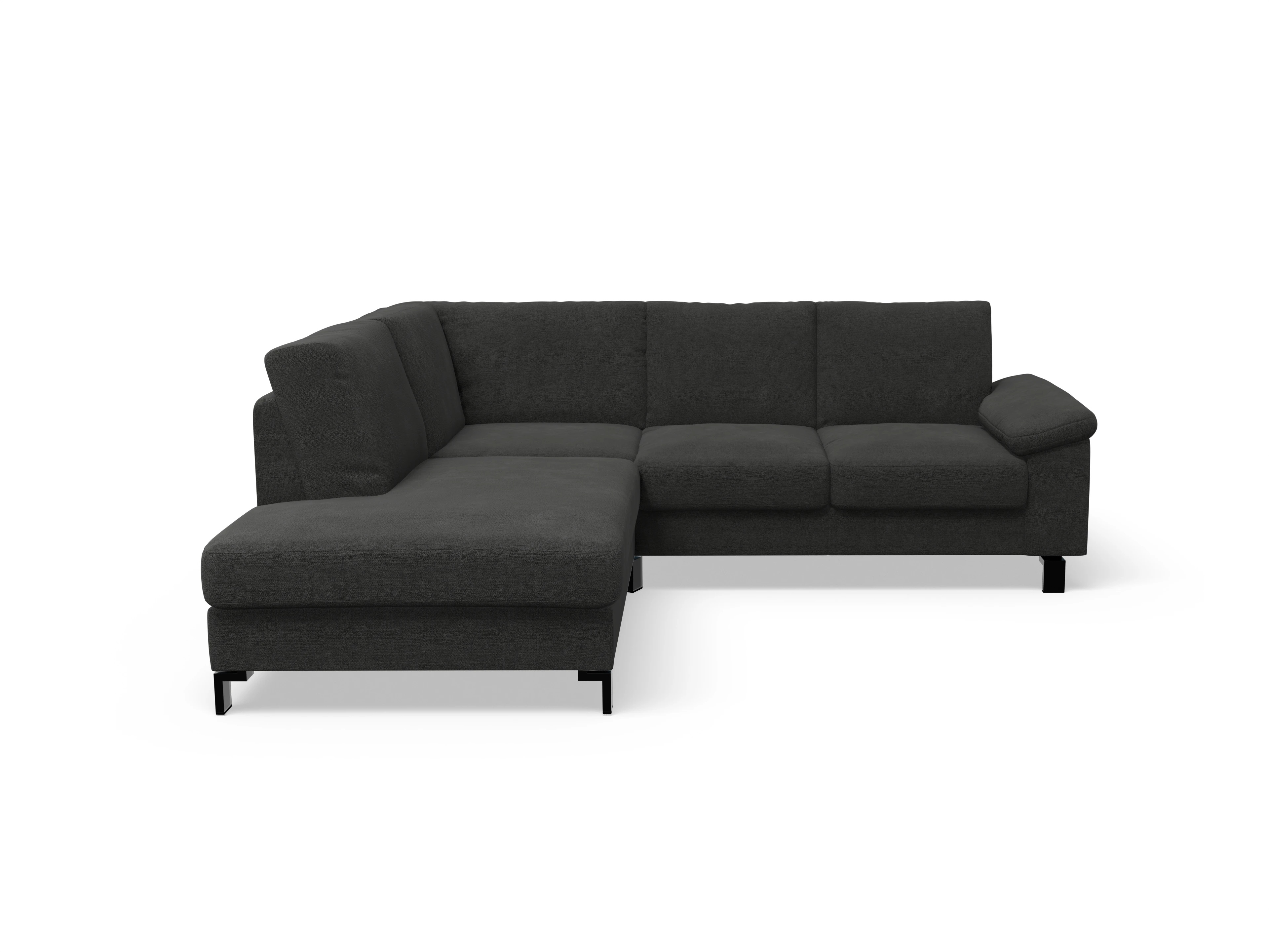 Ansicht des Produktes Casco 2.0 Ecksofa links Abschluss offen in Stoff Schwarz