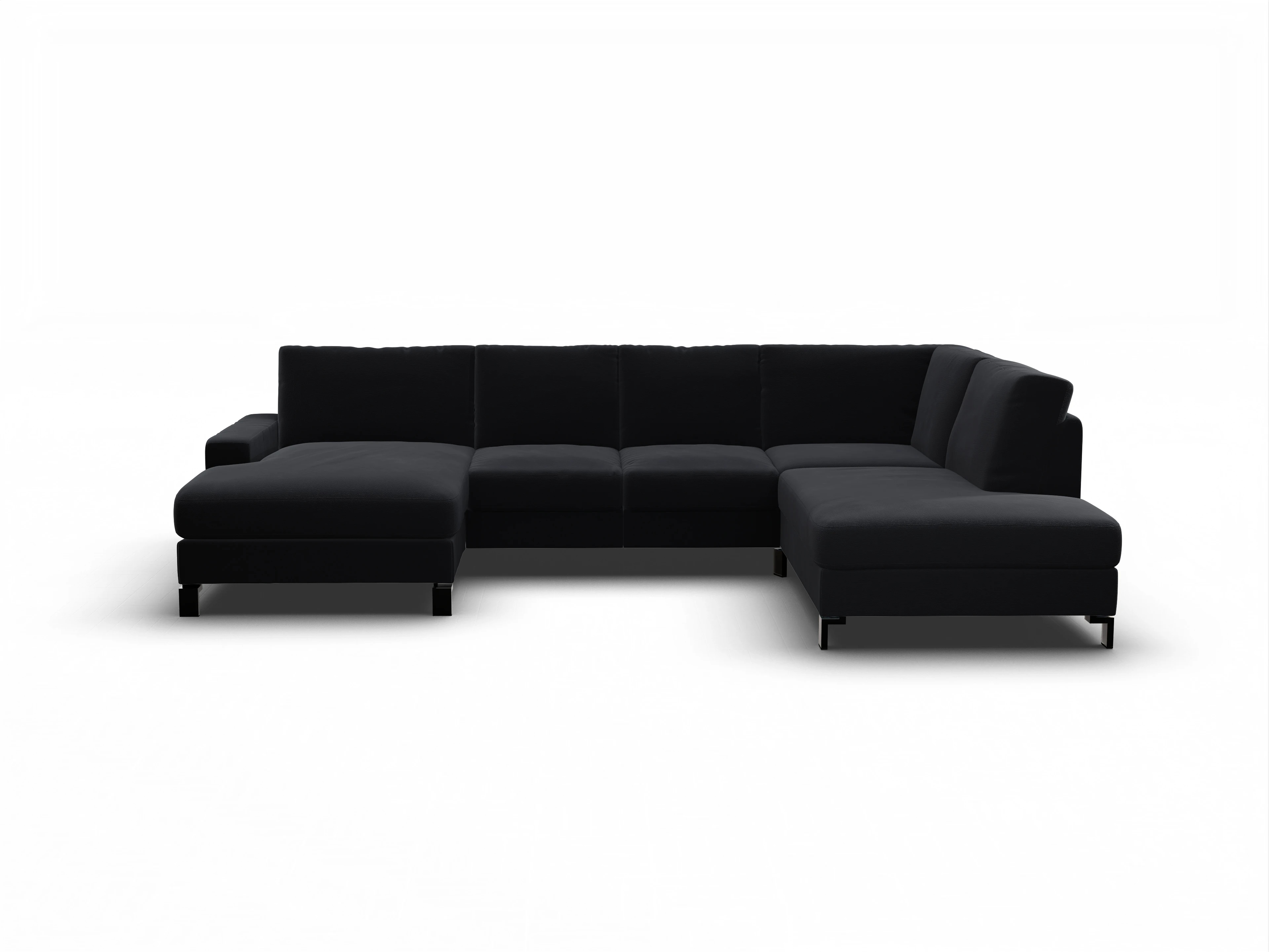 Ansicht des Produktes Casco 2.0 Wohnlandschaft offen beidseitig in Stoff Schwarz