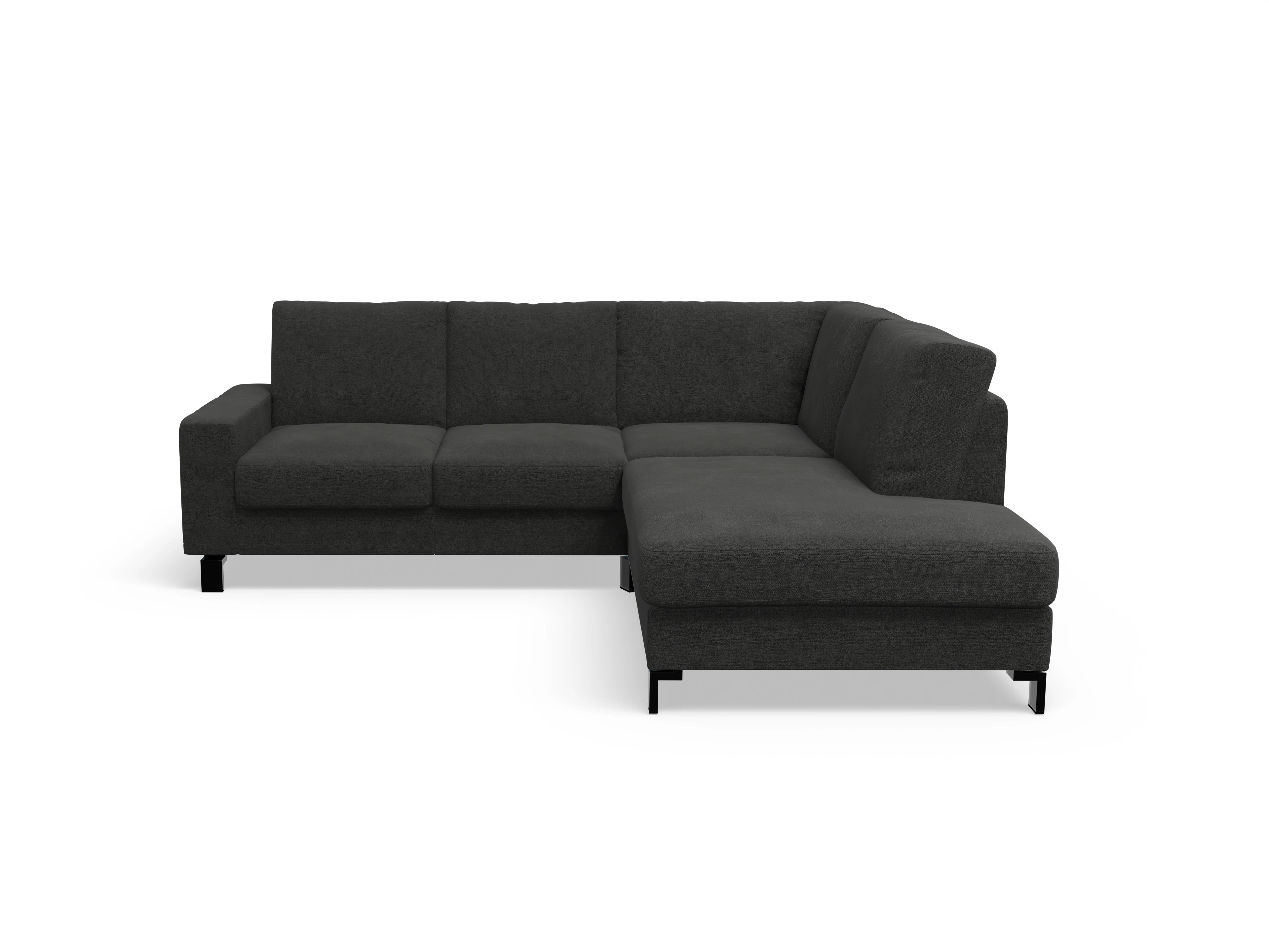 Casco Ecksofa UM Small R Ansicht des Produktes Casco 2.0 Ecksofa rechts Abschluss offen in Stoff Schwarz