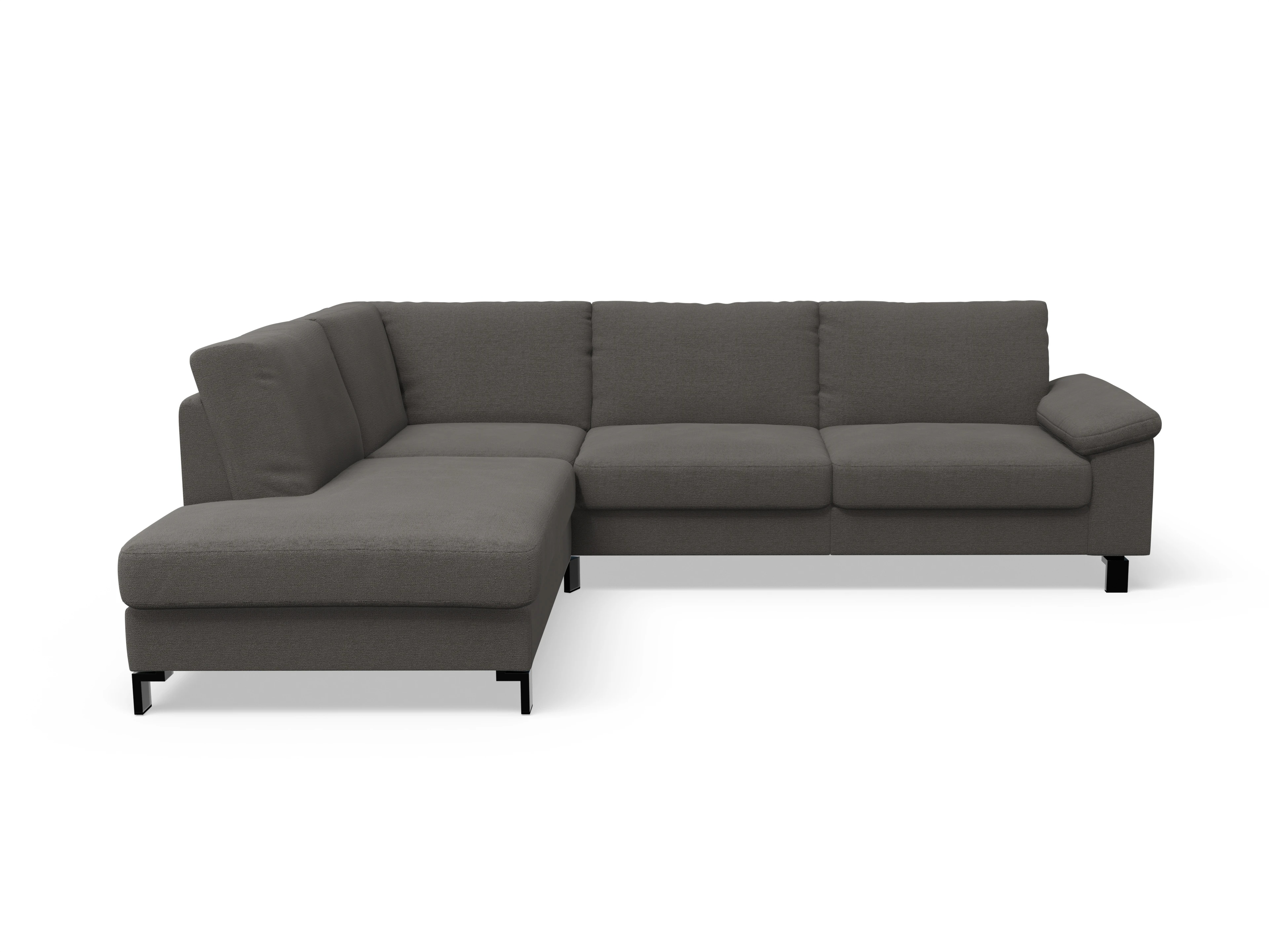 Casco Ecksofa UM Large L Ansicht des Produktes Casco 2.0 Ecksofa links Abschluss offen in Stoff Grau