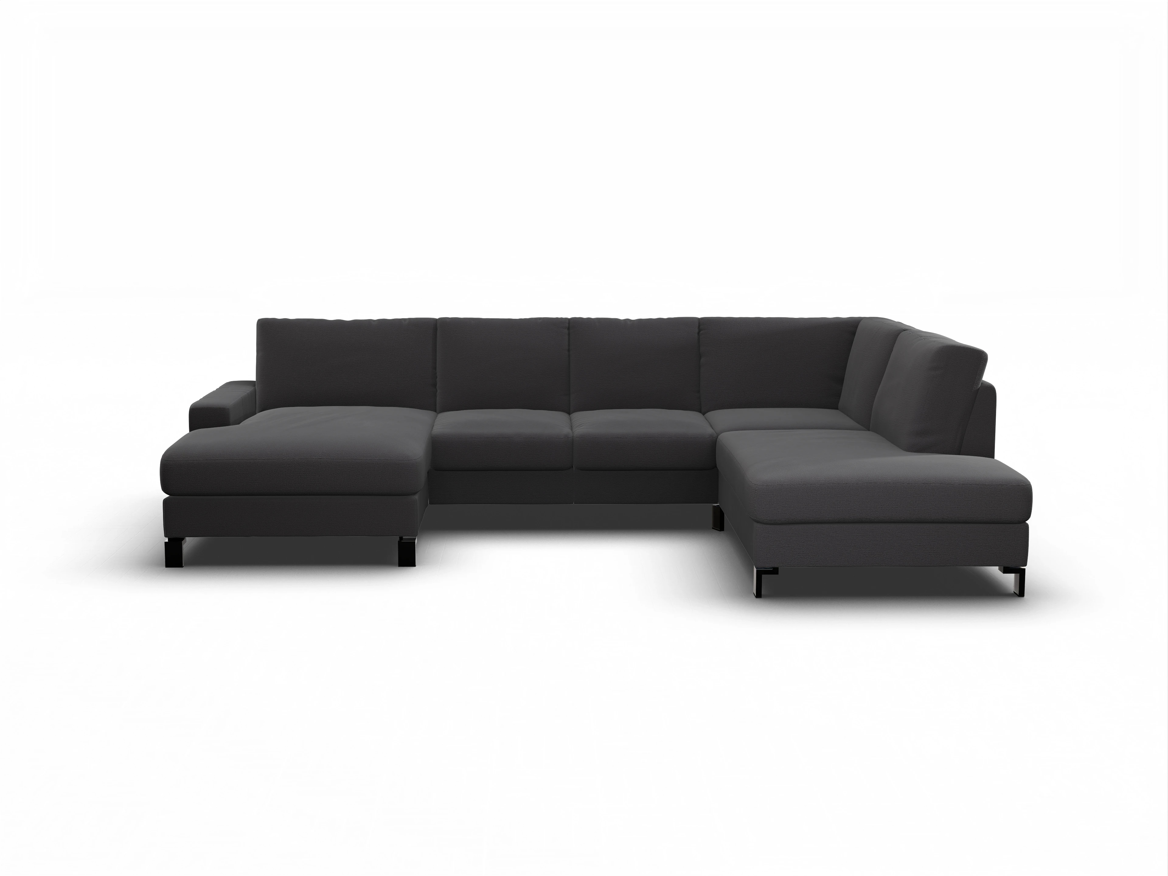 Ansicht des Produktes Casco 2.0 Wohnlandschaft offen beidseitig in Stoff Grau