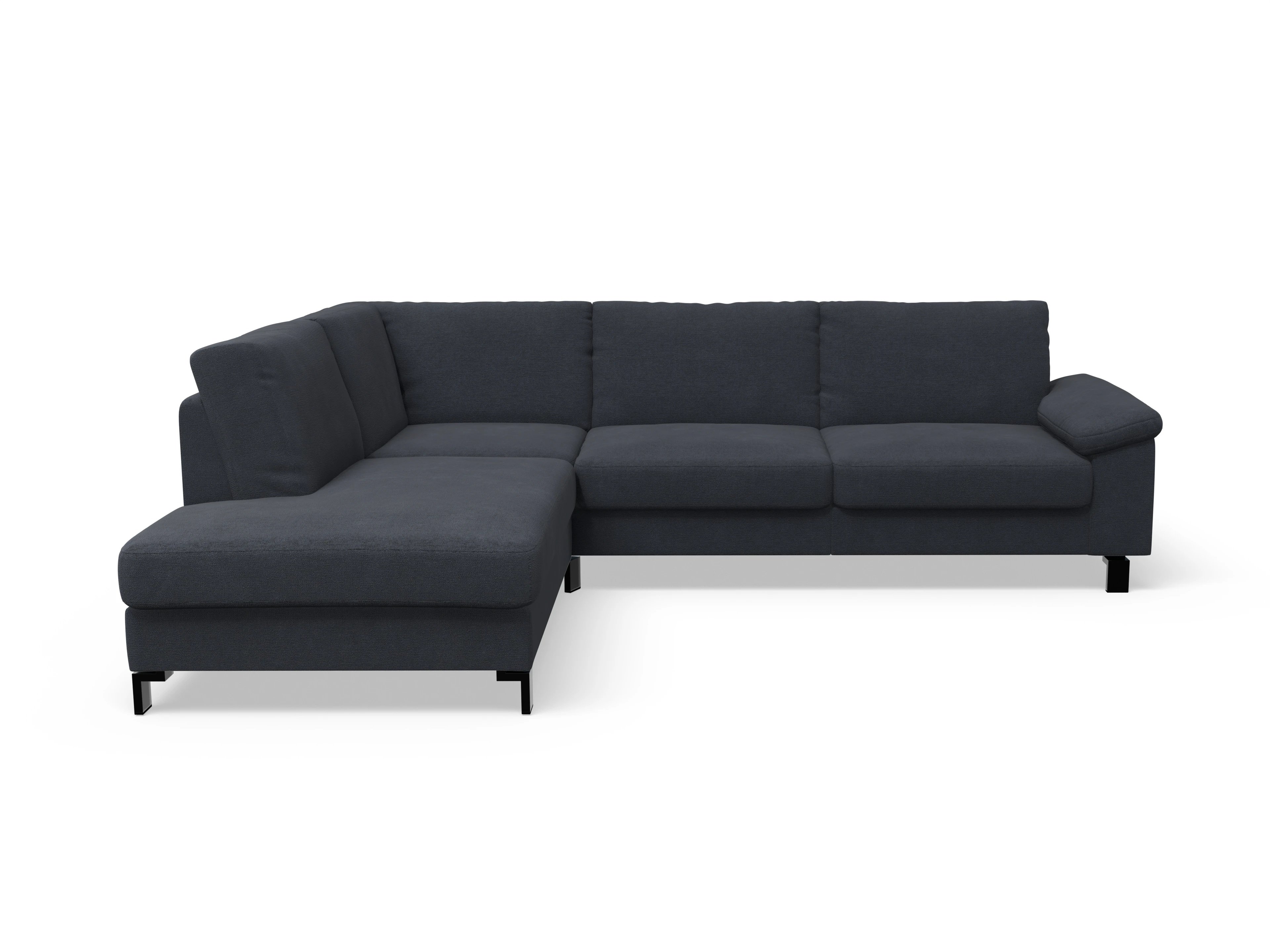 Casco Ecksofa UM Large L Ansicht des Produktes Casco 2.0 Ecksofa links Abschluss offen in Stoff Blau