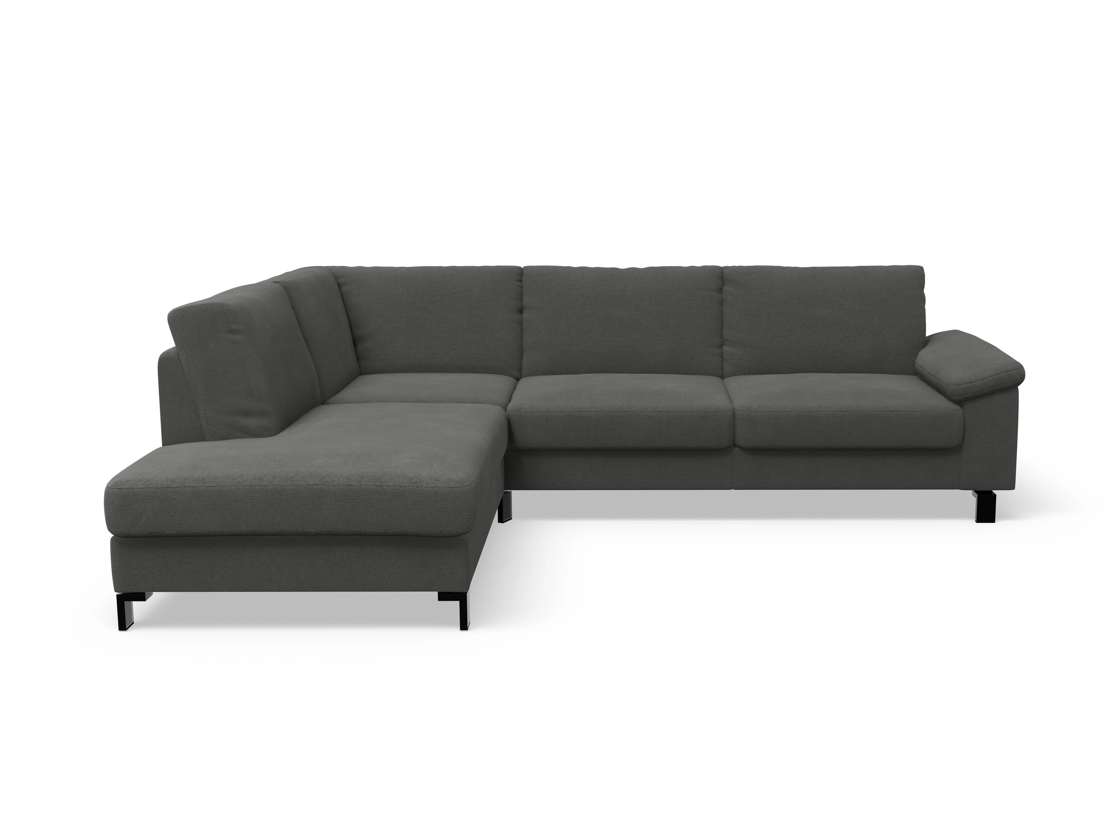 Ansicht des Produktes Casco 2.0 Ecksofa links Abschluss offen in Stoff Grau