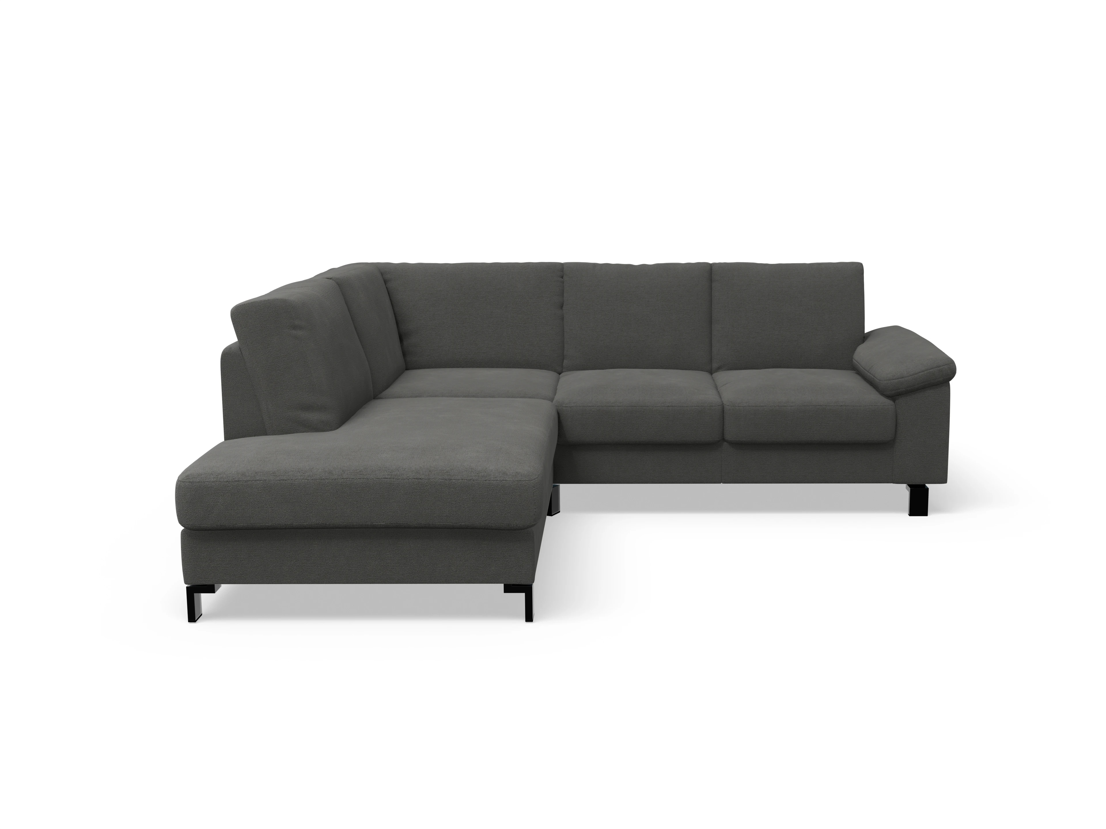 Casco Ecksofa UM Small L Ansicht des Produktes Casco 2.0 Ecksofa links Abschluss offen in Stoff Grau