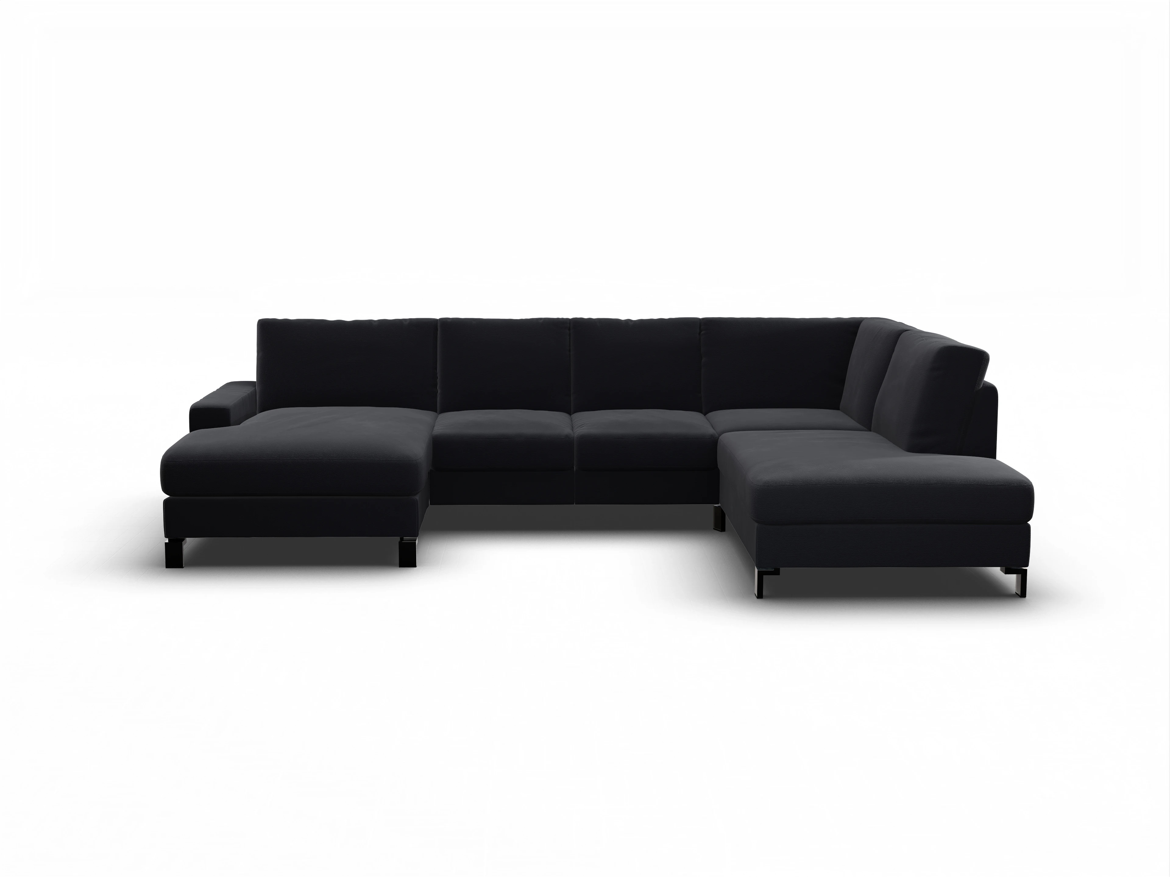 Ansicht des Produktes Casco 2.0 Wohnlandschaft offen beidseitig in Stoff Grau