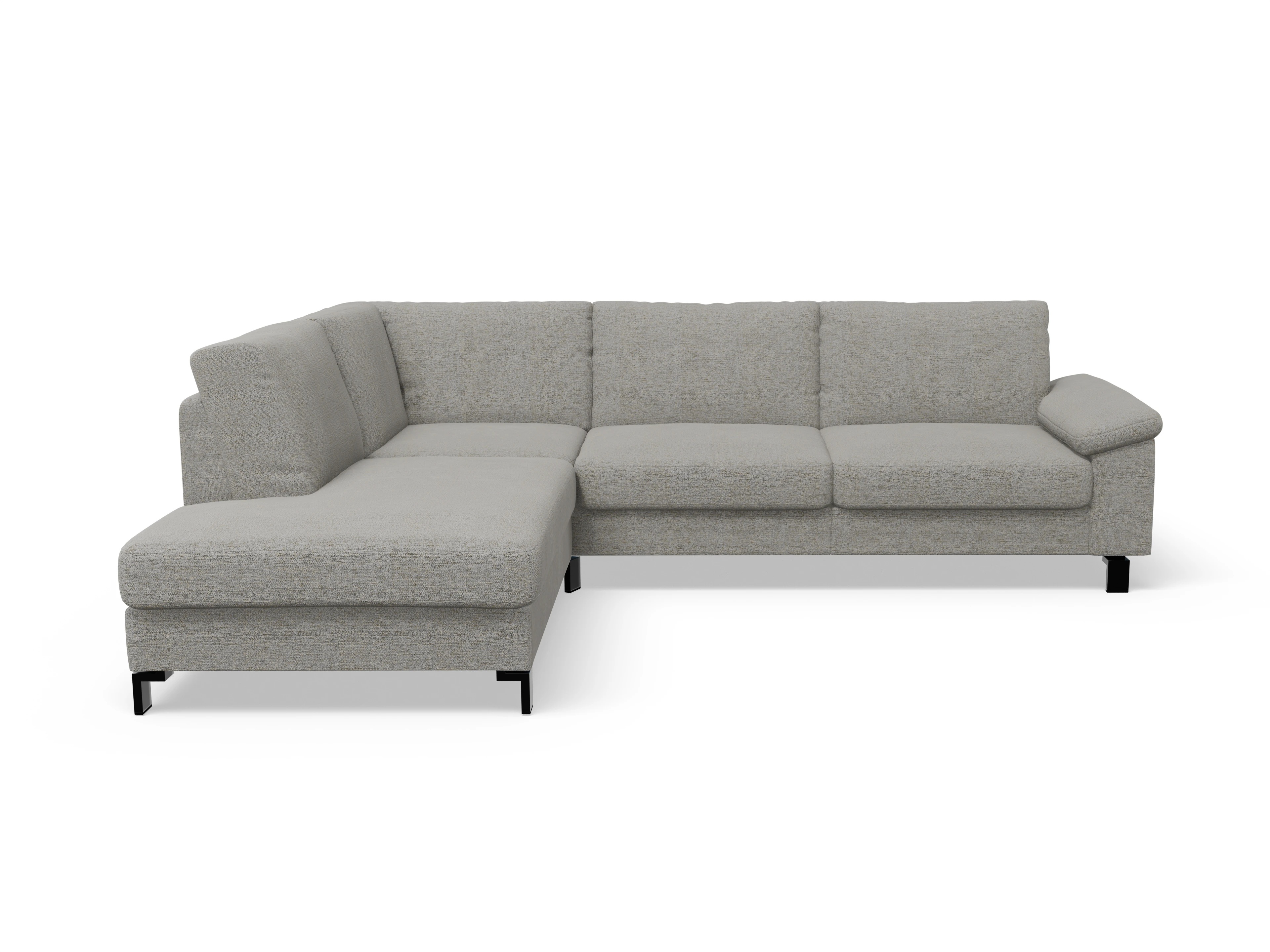 Casco Ecksofa UM Large L Ansicht des Produktes Casco 2.0 Ecksofa links Abschluss offen in Stoff Grau