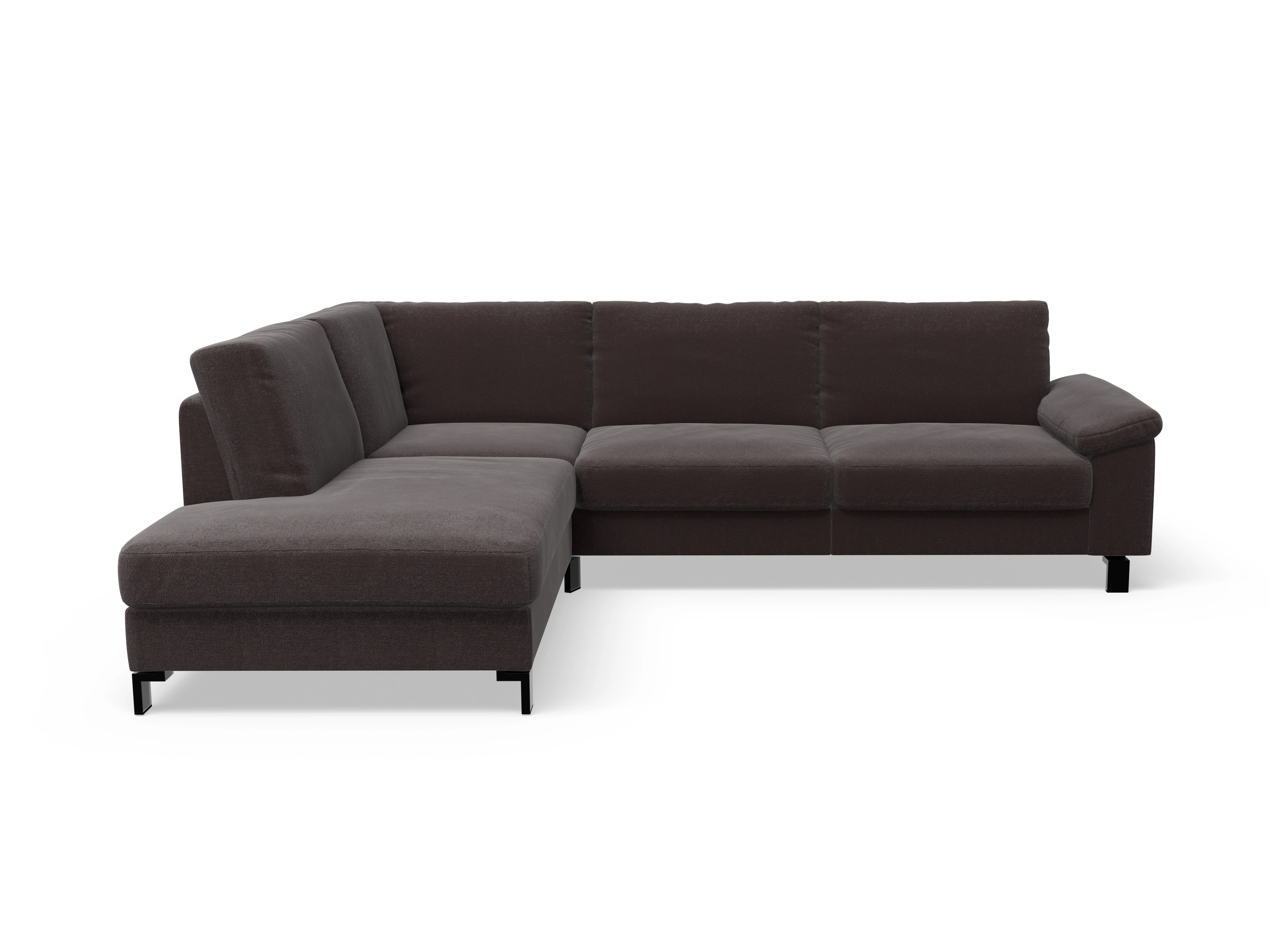 Casco Ecksofa UM Large L Ansicht des Produktes Casco 2.0 Ecksofa links Abschluss offen in Stoff Braun