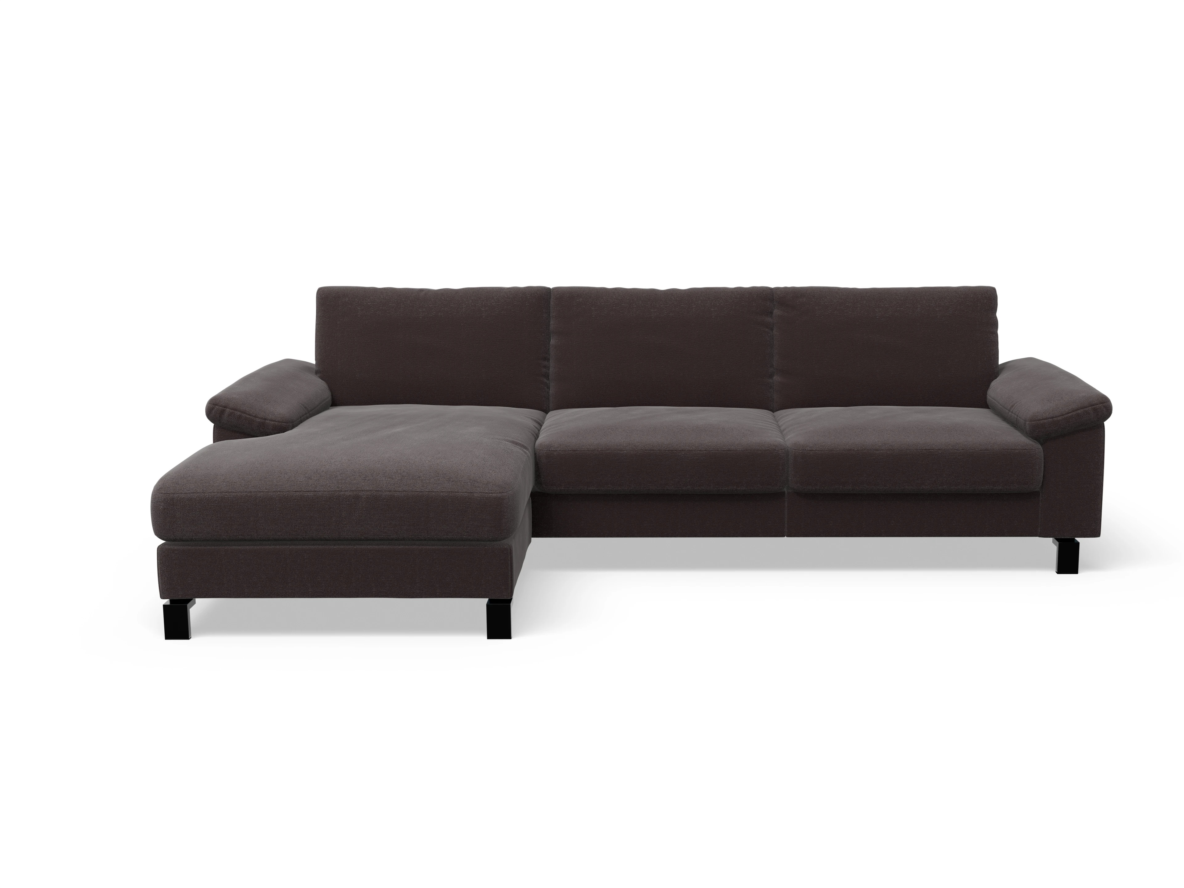 Casco Ecksofa LO Large L Ansicht des Produktes Casco 2.0 Ecksofa links Abschluss offen in Stoff Braun