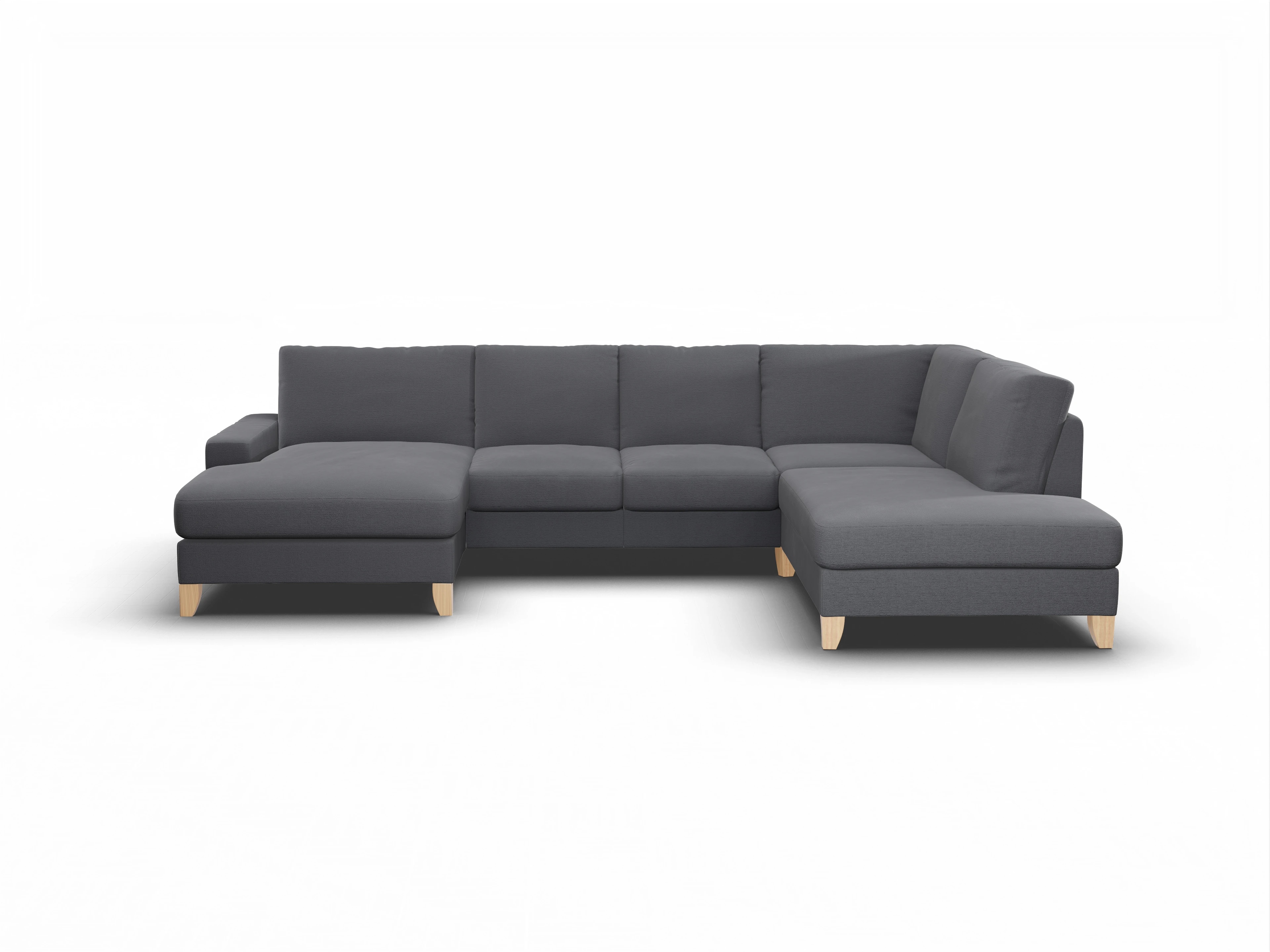 Ansicht des Produktes Casco 2.0 Wohnlandschaft offen beidseitig in Stoff Grau