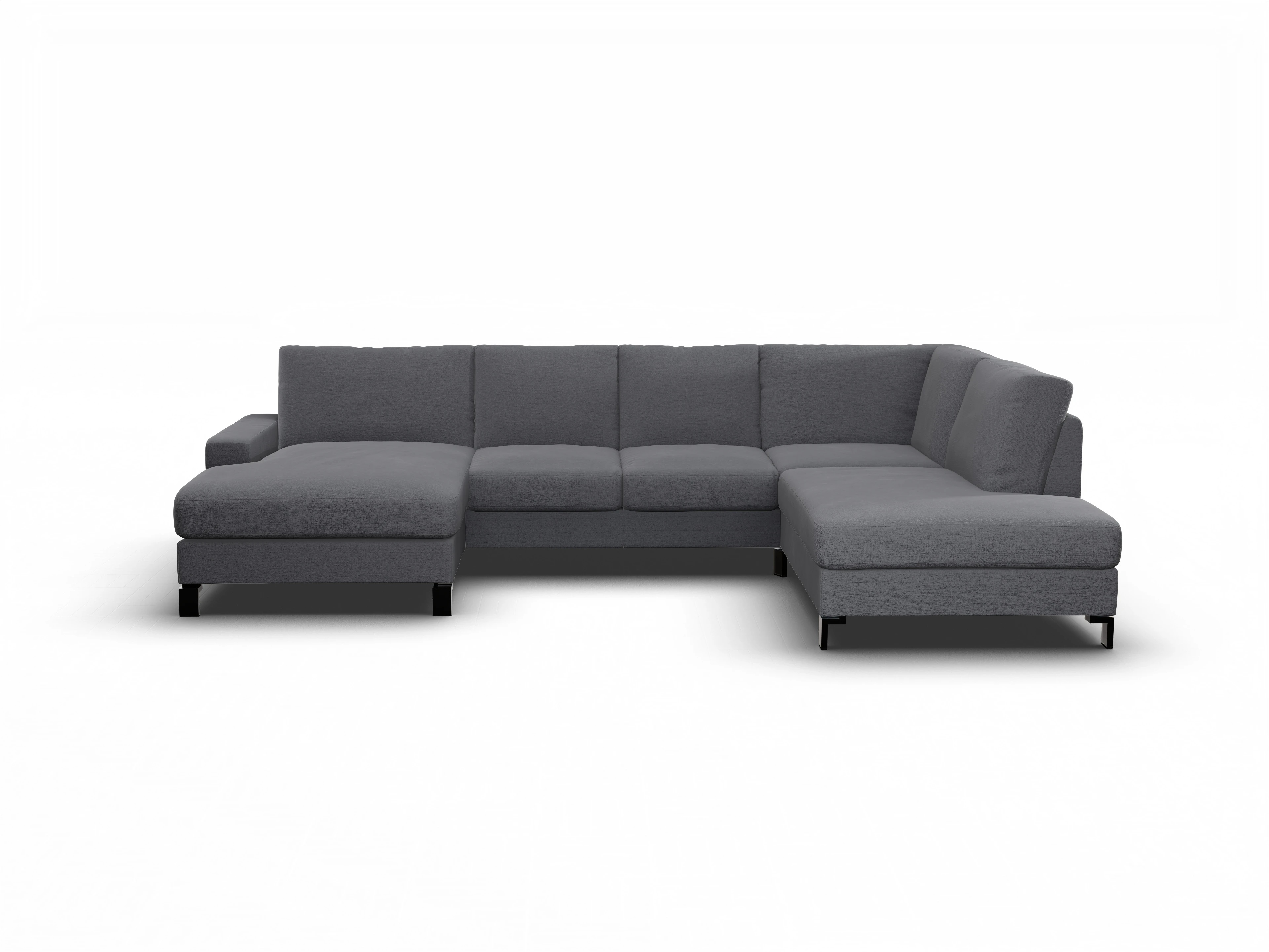 Ansicht des Produktes Casco 2.0 Wohnlandschaft offen beidseitig in Stoff Grau