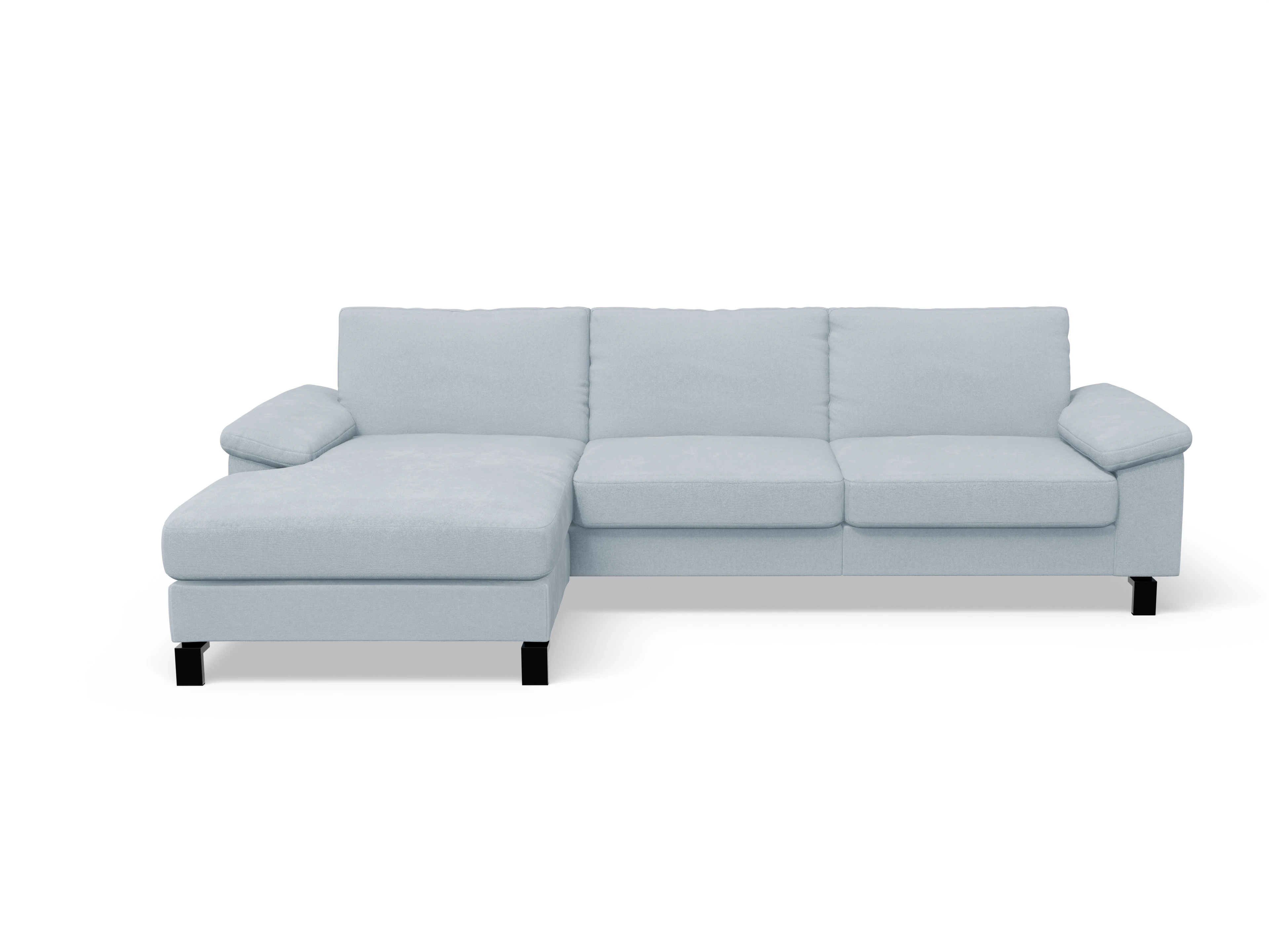 Casco Ecksofa LO Large L Ansicht des Produktes Casco 2.0 Ecksofa links Abschluss offen in Stoff Blau