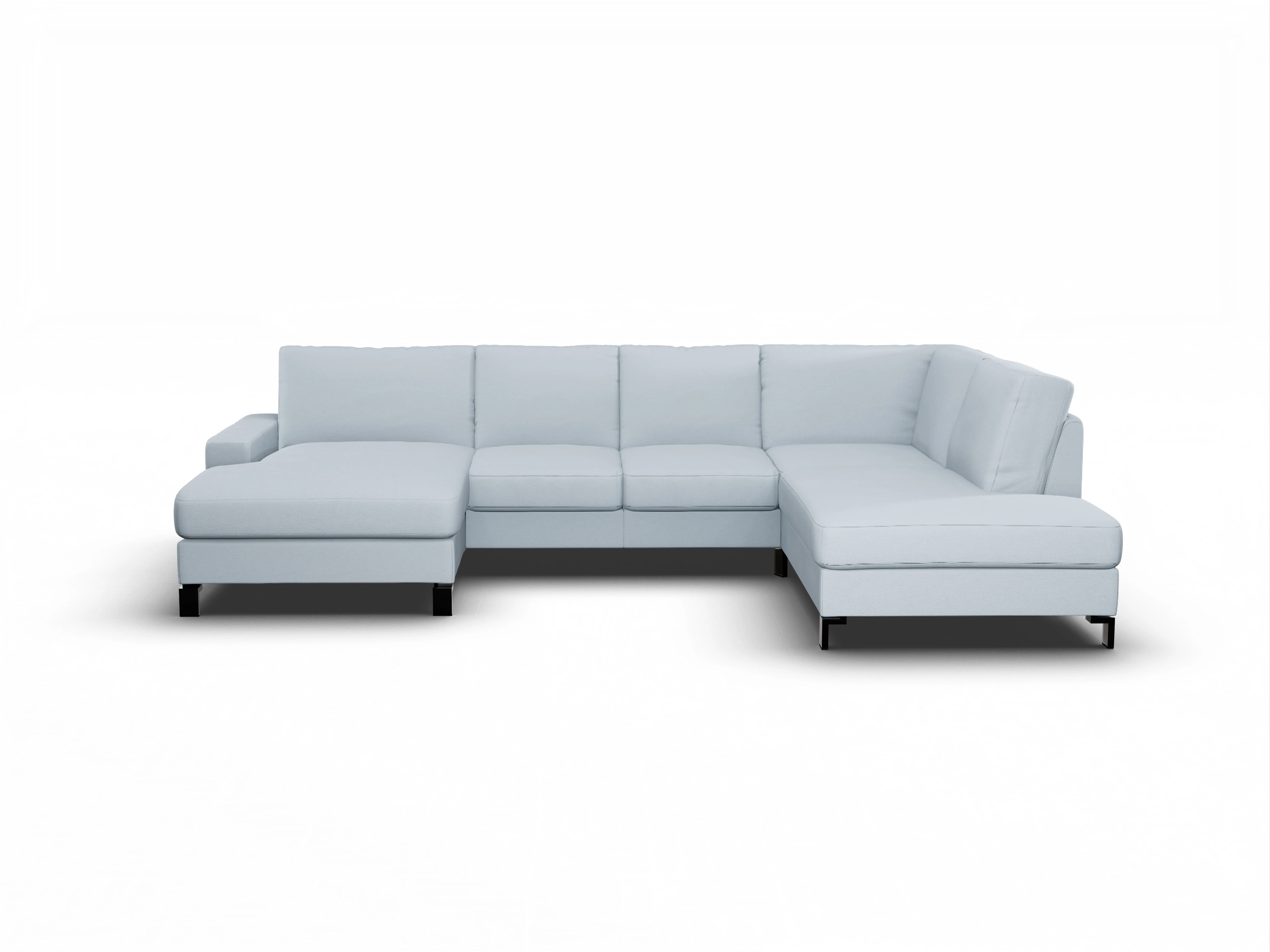 Ansicht des Produktes Casco 2.0 Wohnlandschaft offen beidseitig in Stoff Blau