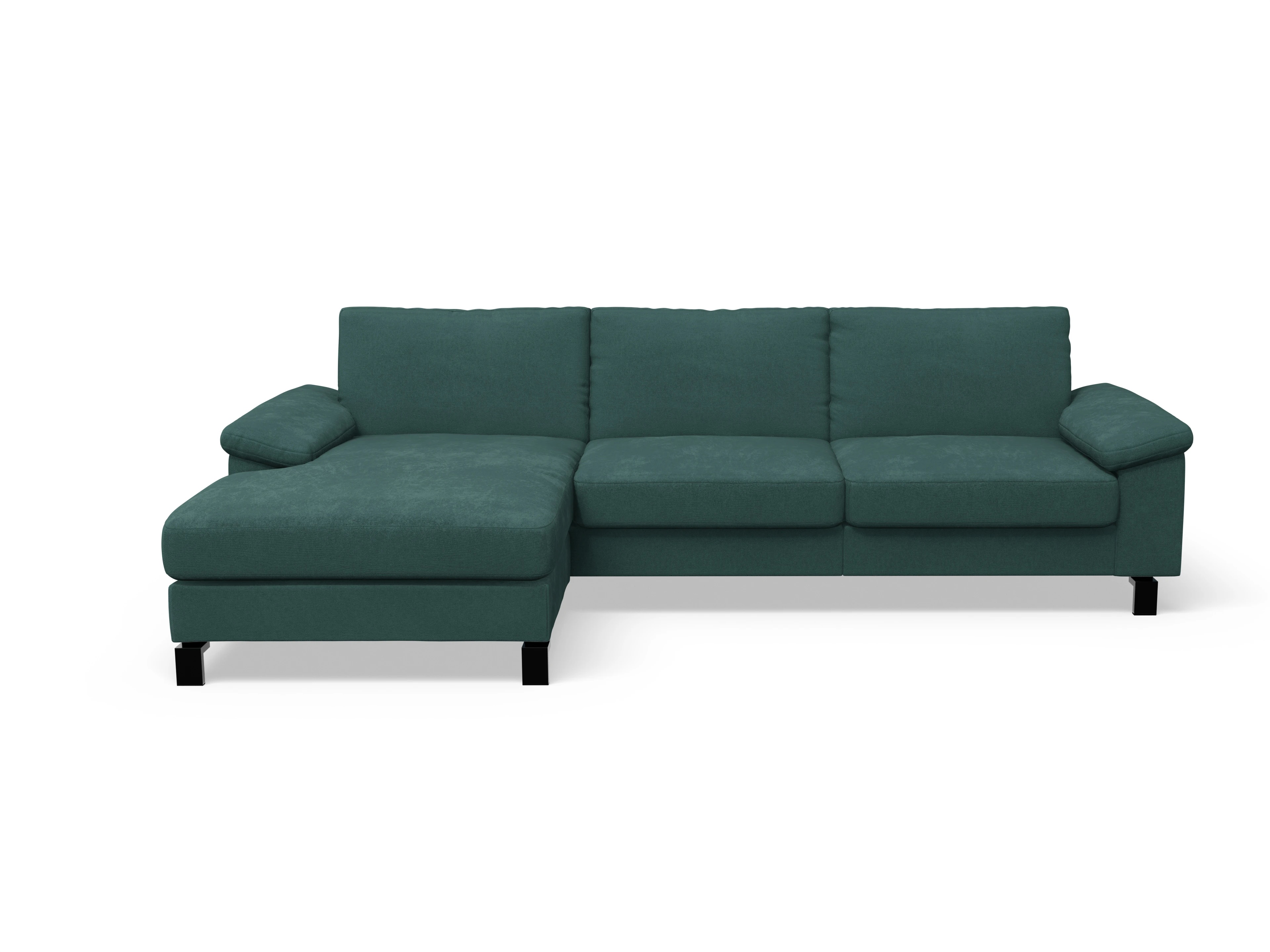 Casco Ecksofa LO Large L Ansicht des Produktes Casco 2.0 Ecksofa links Abschluss offen in Stoff Grün