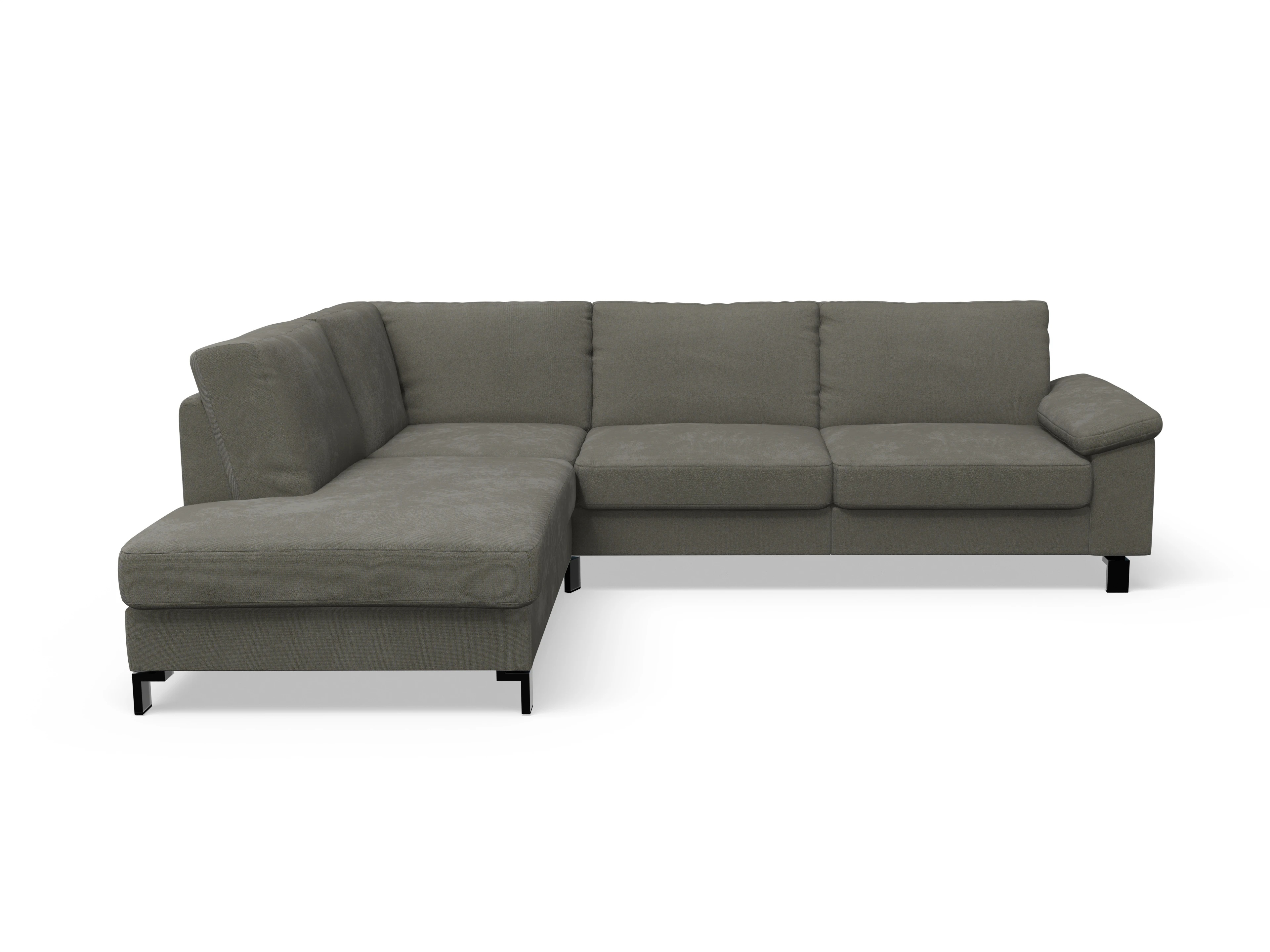 Ansicht des Produktes Casco 2.0 Ecksofa links Abschluss offen in Stoff Grau